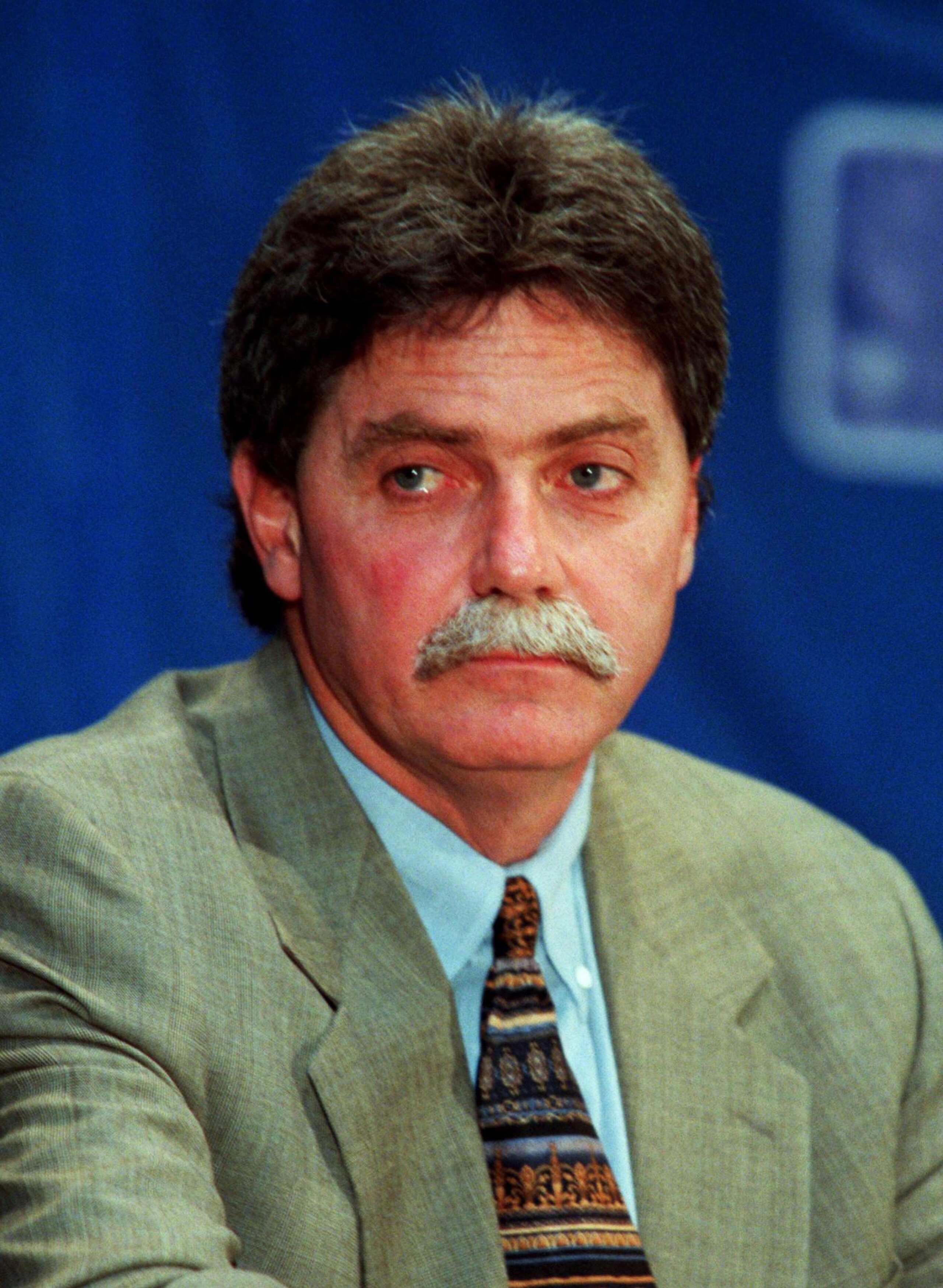 11 Dec 00: Rangers GM Doug Melvin looks on at a press conference to announce the signing of Alex Rodriguez at the Wyndham Anatole during the Major League Baseball 2000 winter meeting in Dallas, Texas. Mandatory Credit: Gary Barber/ALLSPORT 11 Dec 00: Rangers GM Doug Melvin looks on at a press conference to announce the signing of Alex Rodriguez at the Wyndham Anatole during the Major League Baseball 2000 winter meeting in Dallas, Texas. Mandatory Credit: Gary Barber/ALLSPORT