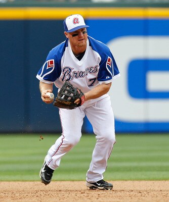 ATLANTA, GA - MAY 15:  Brooks Conrad #7 of the Atlanta Braves against the Philadelphia Phillies at Turner Field on May 15, 2011 in Atlanta, Georgia.  (Photo by Kevin C. Cox/Getty Images)
