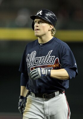 PHOENIX, AZ - MAY 18:  Nate McLouth #13 of the Atlanta Braves bats against the Arizona Diamondbacks during the Major League Baseball game at Chase Field on May 18, 2011 in Phoenix, Arizona.  The Diamondbacks defeated the Braves 5-4 in eleven innings.  (Ph
