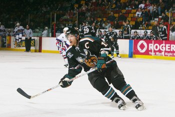HAMILTON, CANADA - JANUARY 7:  Mike Keane #12 of the Manitoba Moose skates against the Hamilton Bulldogs during the AHL game on January 7, 2006 at Copps Colliseum in Hamilton, Ontario, Canada.  The Bulldogs won 3-2.  (Photo By Dave Sandford/Getty Images)