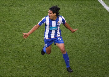 DUBLIN, IRELAND - MAY 18:  Radamel Falcao Garcia of FC Porto celebrates scoring the opening goal during the UEFA Europa League Final between FC Porto and SC Braga at Dublin Arena on May 18, 2011 in Dublin, Ireland.  (Photo by Julian Finney/Getty Images)