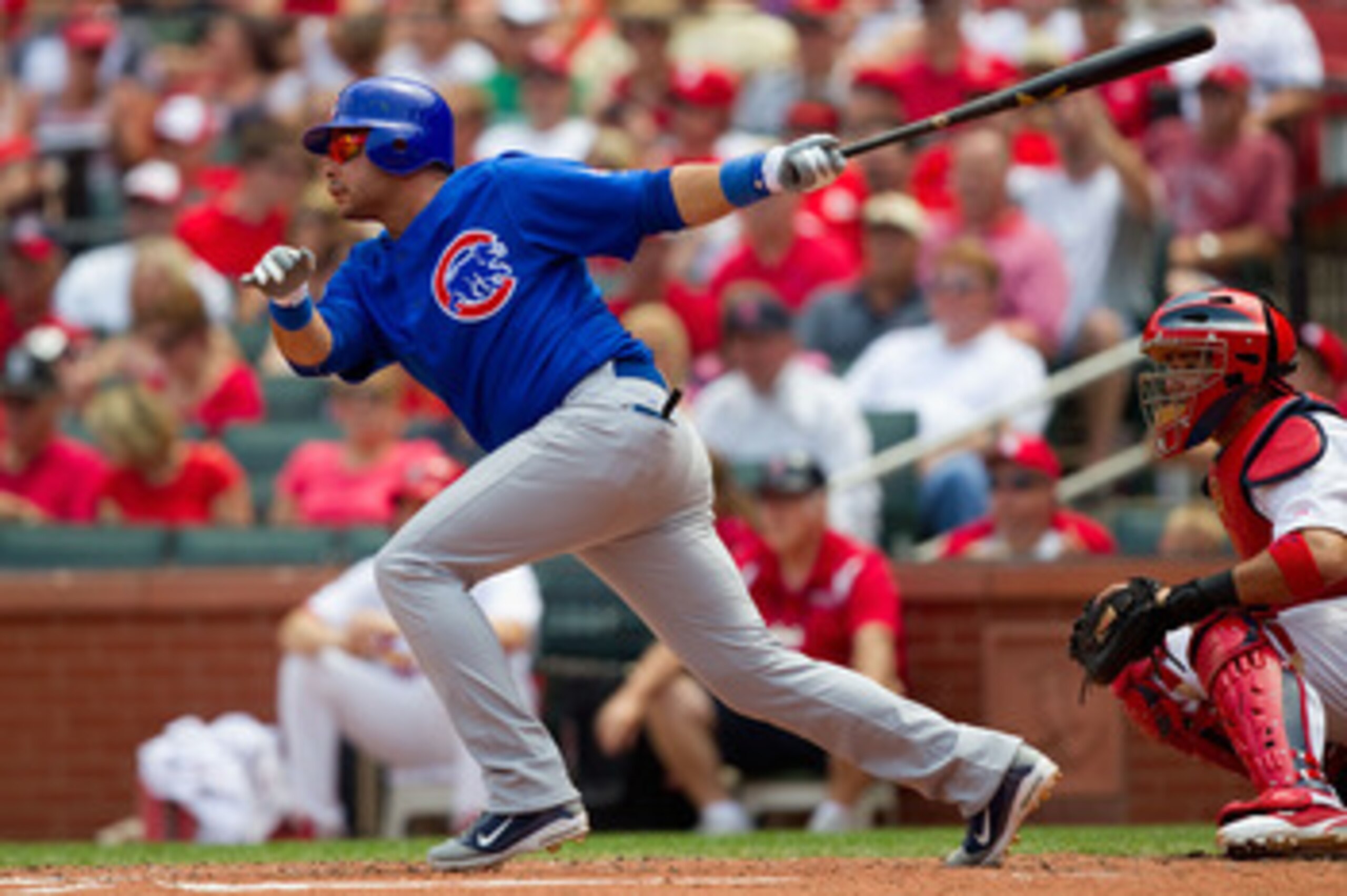 ST. LOUIS, MO - JUNE 5: Aramis Ramirez #16 of the Chicago Cubs hits a two-RBI double against the St. Louis Cardinals at Busch Stadium on June 5, 2011 in St. Louis, Missouri.  The Cardinals beat the Cubs 3-2 in 10 innings.  (Photo by Dilip Vishwanat/Getty