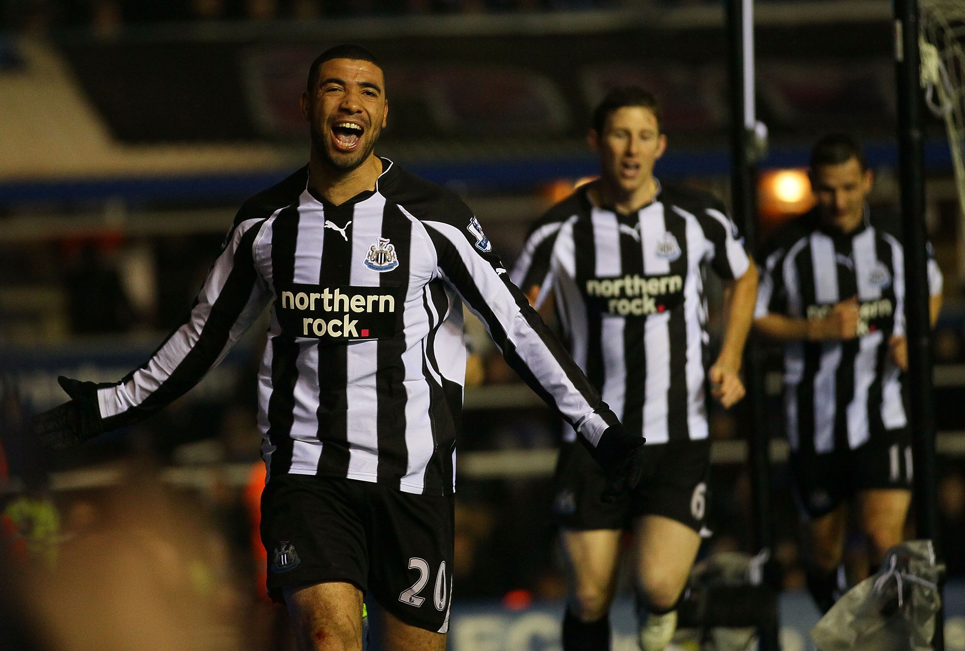 BIRMINGHAM, ENGLAND - FEBRUARY 15:  Leon Best (L) of Newcastle celebrates after scoring the second Newcastle goal during the Barclays Premier League match between Birmingham City and Newcastle United at St Andrews on February 15, 2011 in Birmingham, Engla