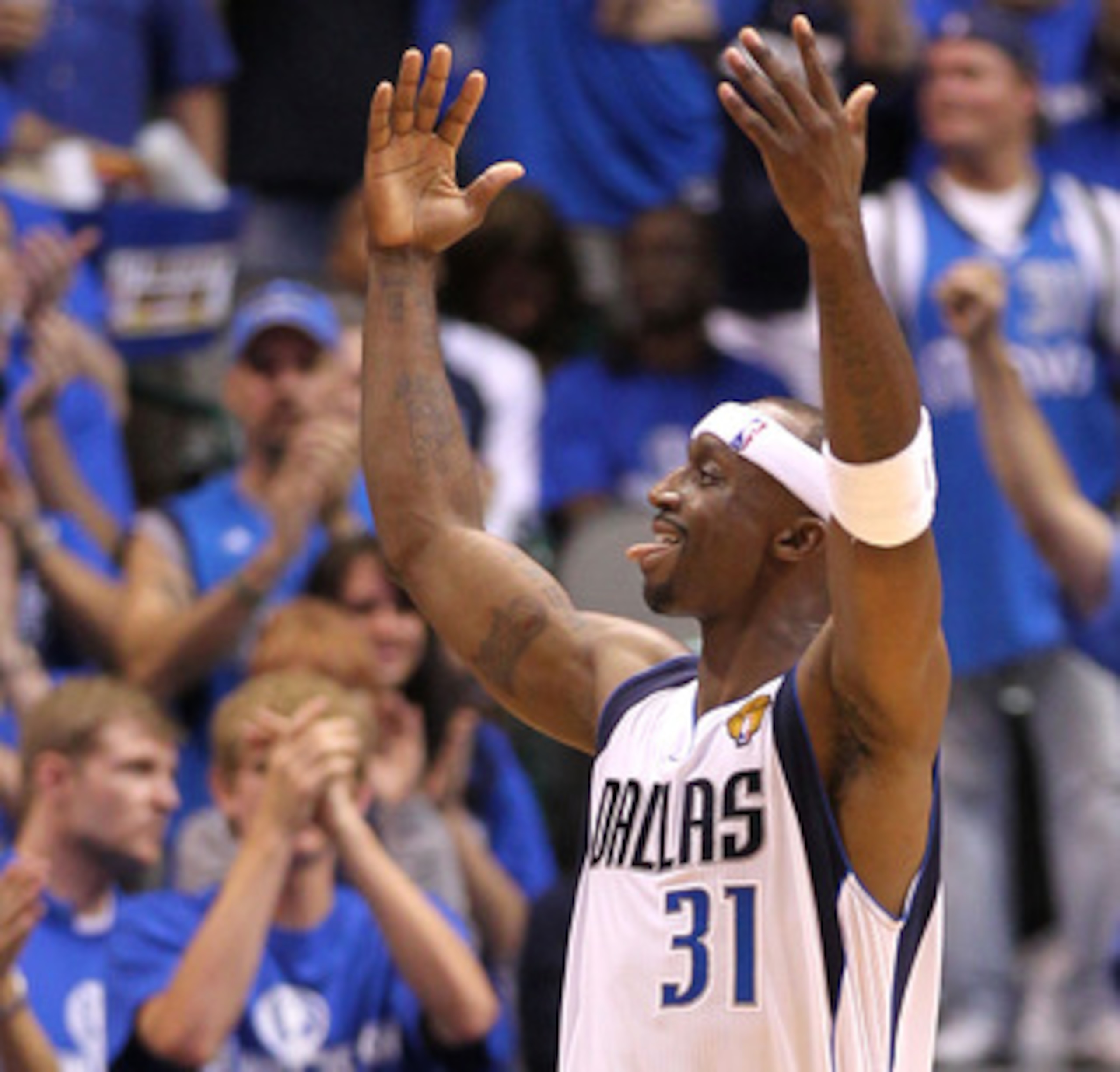 DALLAS, TX - JUNE 05:  Jason Terry #31 of the Dallas Mavericks reacts against the Miami Heat in Game Three of the 2011 NBA Finals at American Airlines Center on June 5, 2011 in Dallas, Texas.  NOTE TO USER: User expressly acknowledges and agrees that, by