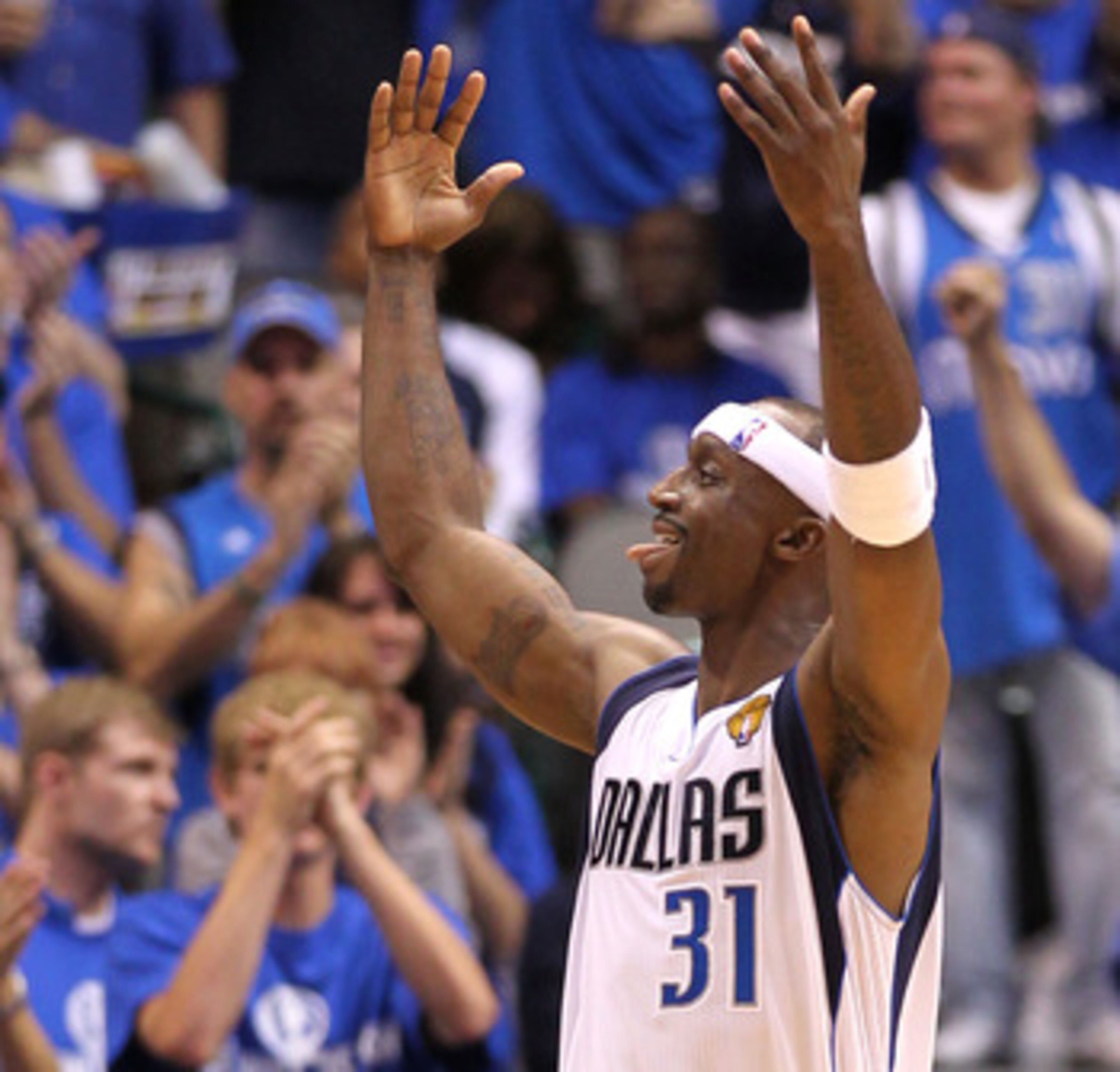 DALLAS, TX - JUNE 05:  Jason Terry #31 of the Dallas Mavericks reacts against the Miami Heat in Game Three of the 2011 NBA Finals at American Airlines Center on June 5, 2011 in Dallas, Texas.  NOTE TO USER: User expressly acknowledges and agrees that, by