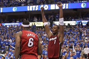 DALLAS, TX - JUNE 05:  Chris Bosh #1 of the Miami Heat reacts late in the fourth quarter before the Heat defeated the Dallas Mavericks 88-86 in Game Three of the 2011 NBA Finals at American Airlines Center on June 5, 2011 in Dallas, Texas.  NOTE TO USER:
