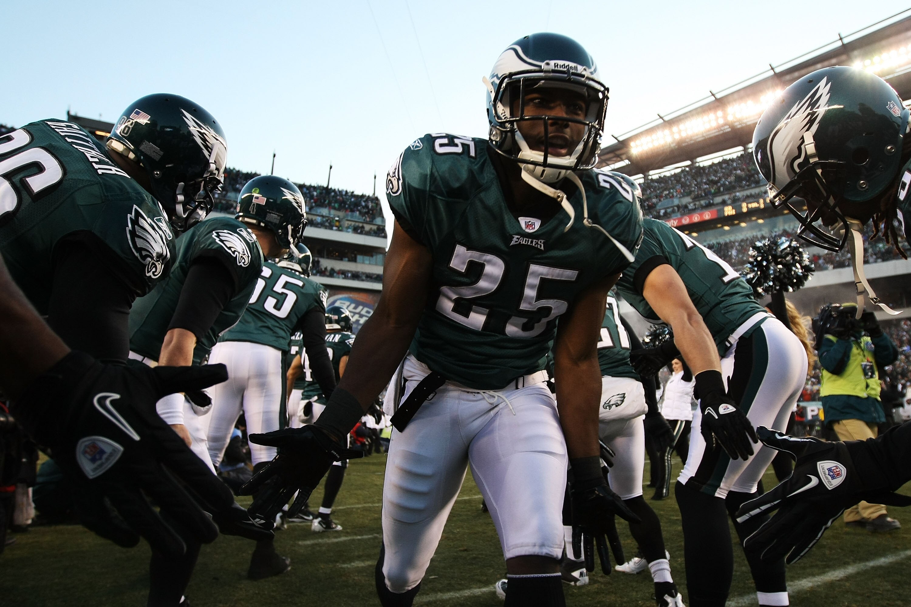 PHILADELPHIA, PA - JANUARY 09:  LeSean McCoy #25 of the Philadelphia Eagles takes the field before playing against the Green Bay Packers in the 2011 NFC wild card playoff game at Lincoln Financial Field on January 9, 2011 in Philadelphia, Pennsylvania.  (