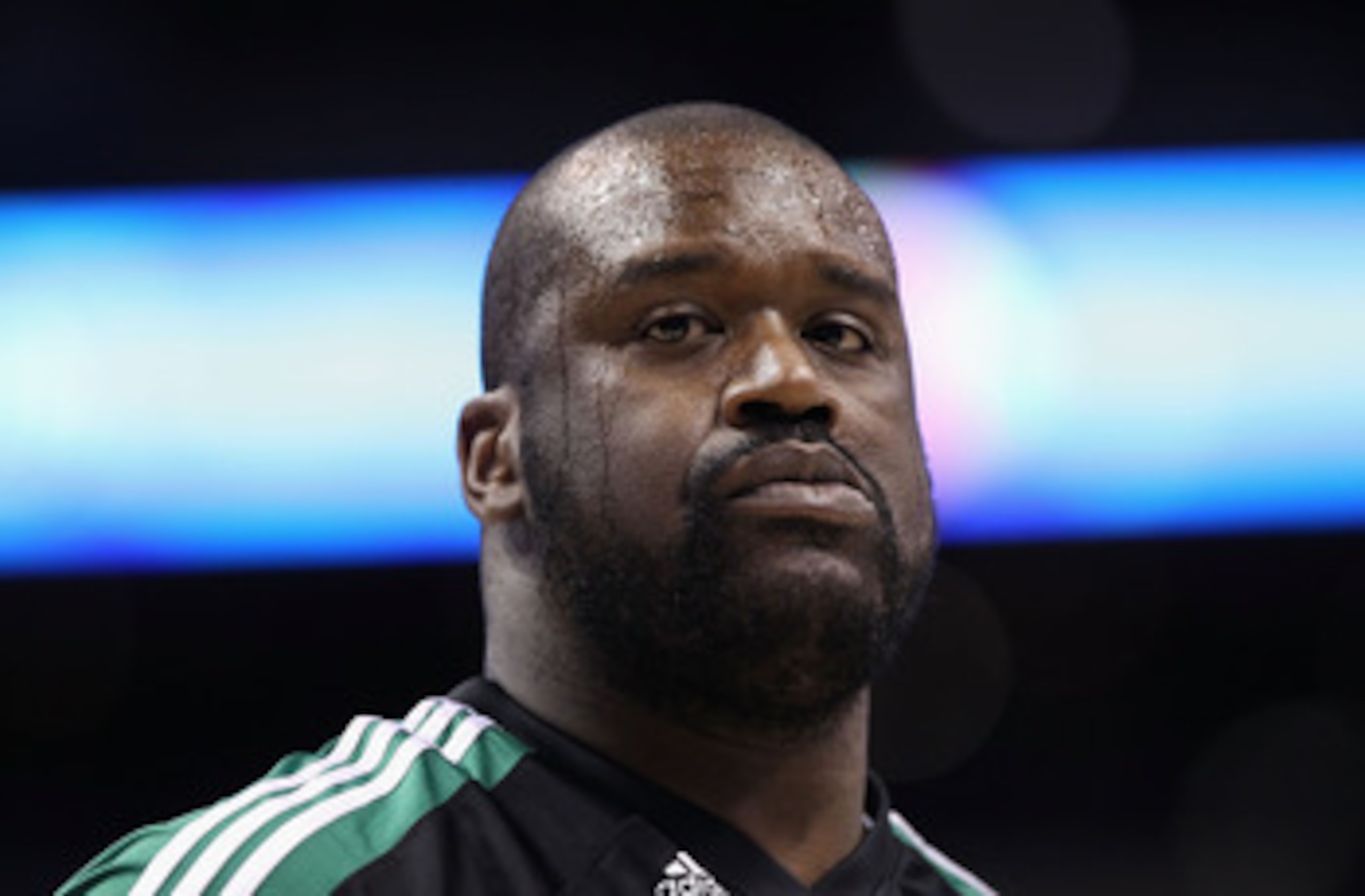 PHOENIX, AZ - JANUARY 28:  Shaquille O'Neal #36 of the Boston Celtics warm up before the NBA game against the Phoenix Suns at US Airways Center on January 28, 2011 in Phoenix, Arizona. The Suns defeated the Celtics 88-71. NOTE TO USER: User expressly ackn