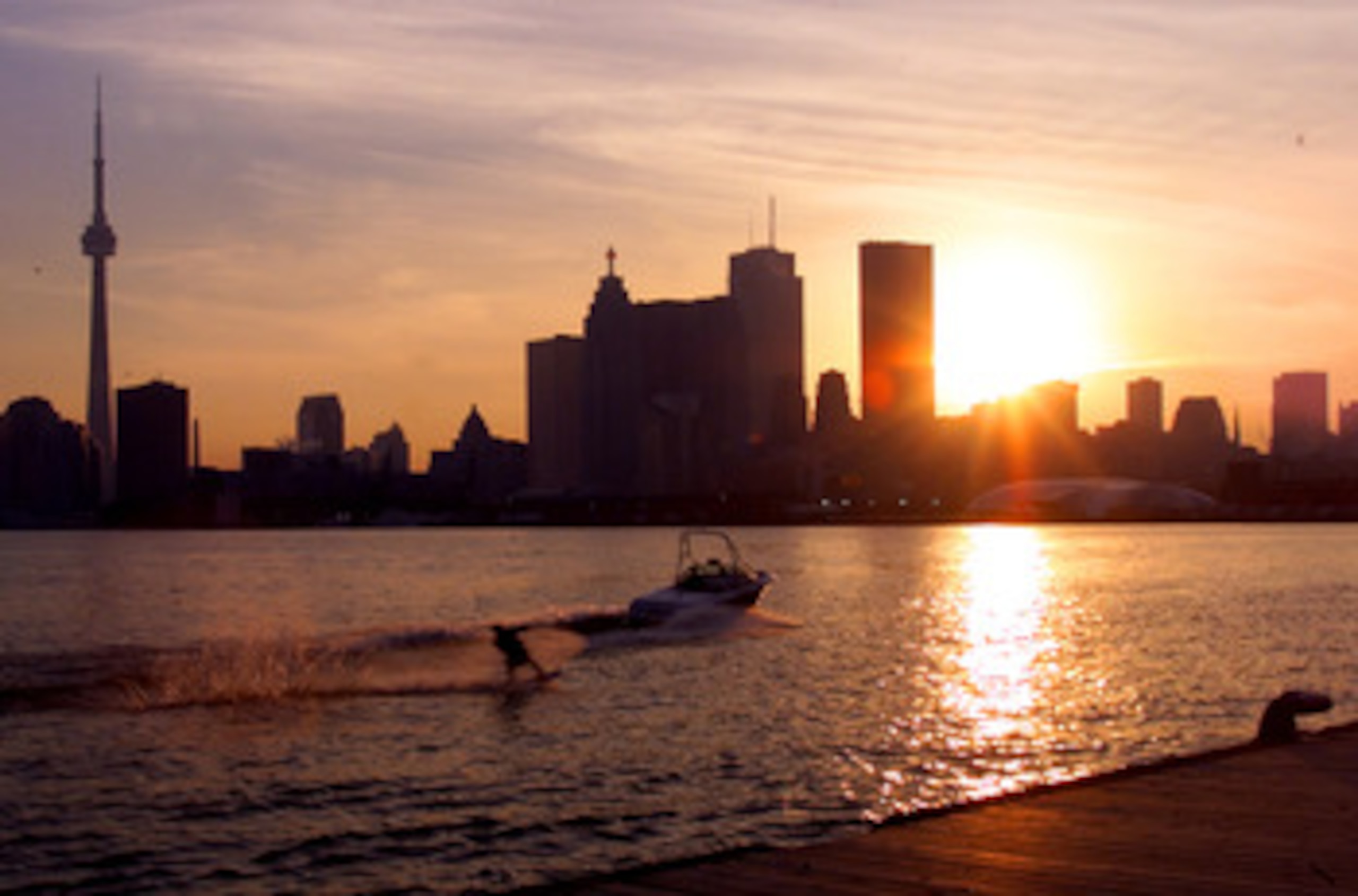 391776 03: (FILE PHOTO) The sun sets over the Toronto skyline in his undated file photo. The International Olympic Committee (IOC) meets in Moscow July 13, 2001 to decide between front runners Beijing, Paris and Toronto for the site of the 2008 summer Oly