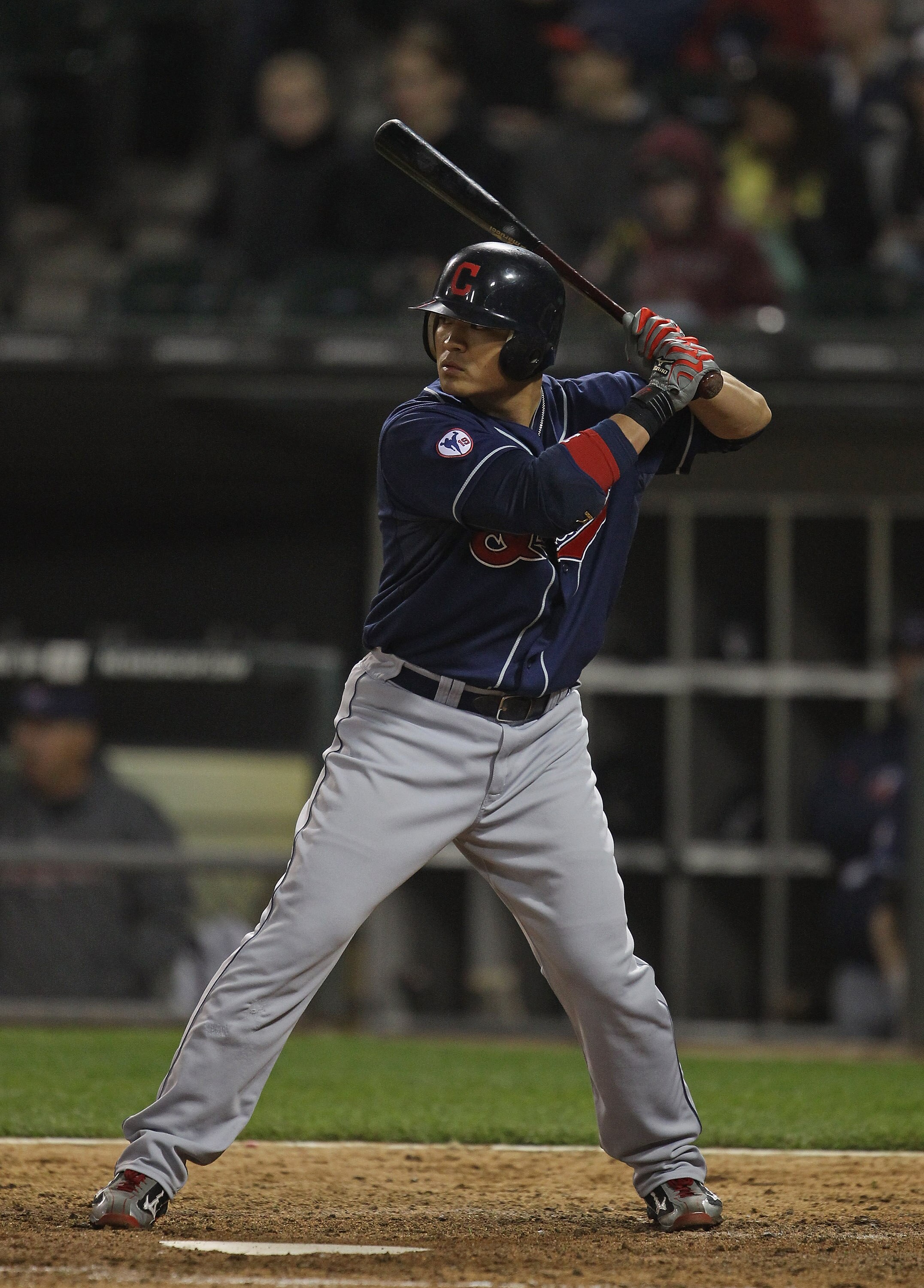 CHICAGO, IL - MAY 19:  Shin-Soo Choo #17 of the Cleveland Indians prepares to bat against the Chicago White Sox at U.S. Cellular Field on May 19, 2011 in Chicago, Illinois.  The Whiute Sox defeated the Indians 8-2.  (Photo by Jonathan Daniel/Getty Images)