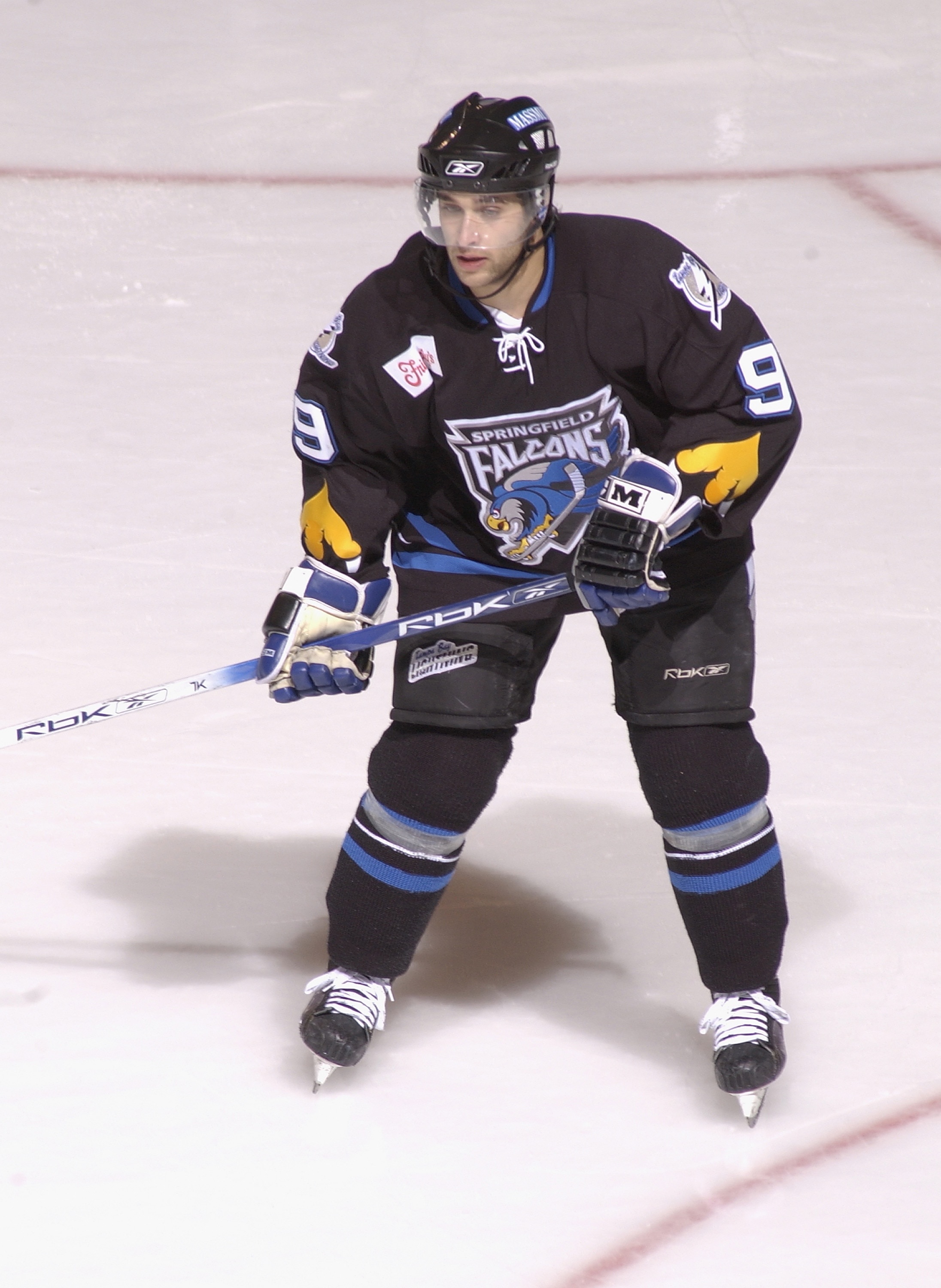 BRIDGEPORT, CT - November 19: American professional hockey player Ryan Vesce of the Springfield Falcons on the ice during a game against the Bridgeport Sound Tigers at Bridgeport's Arena at Harbor Yard on November 19, 2005 in Bridgeport, Connecticut. (Pho
