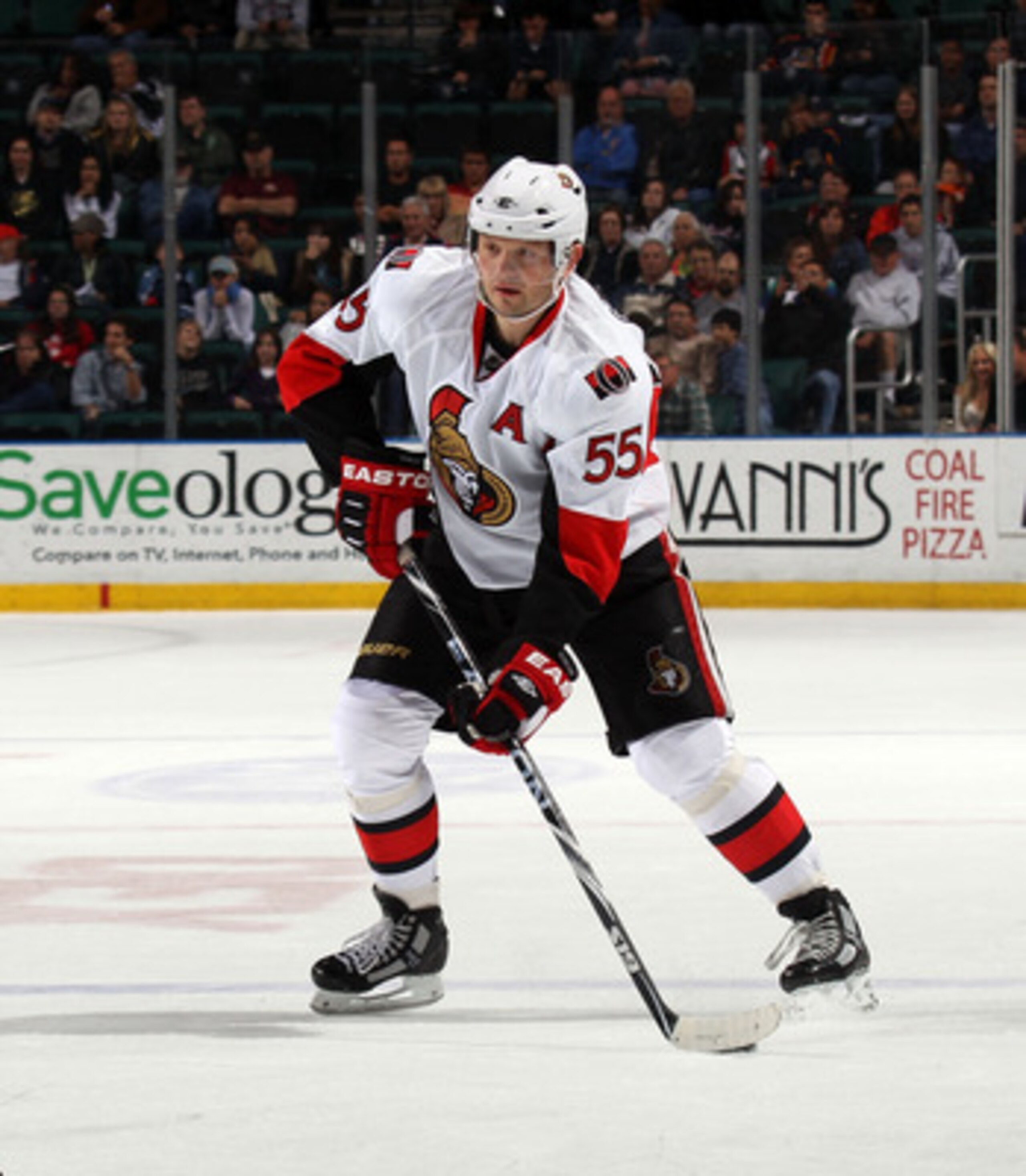 SUNRISE, FL - MARCH 10: Sergei Gonchar #55 of the Ottawa Senators skates against the Florida Panthers at the BankAtlantic Center on March 10, 2011 in Sunrise, Florida.  (Photo by Bruce Bennett/Getty Images)