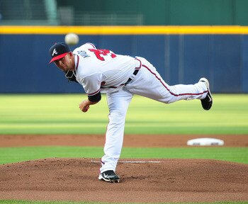 ATLANTA - MAY 31: Mike Minor #36 of the Atlanta Braves pitches against the San Diego Padres at Turner Field on May 31, 2011 in Atlanta, Georgia. (Photo by Scott Cunningham/Getty Images)