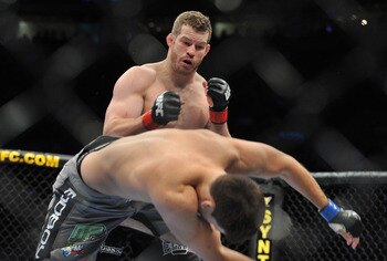 PORTLAND, OR - AUGUST 29: UFC fighter Nate Marquardt (L) knocks out UFC fighter Demian Maia (R) during their Middleweight bout at UFC 102: Couture vs. Nogueira at the Rose Garden Arena on August 29, 2009 in Portland, Oregon. (Photo by Jon Kopaloff/Gett PORTLAND, OR - AUGUST 29: UFC fighter Nate Marquardt (L) knocks out UFC fighter Demian Maia (R) during their Middleweight bout at UFC 102: Couture vs. Nogueira at the Rose Garden Arena on August 29, 2009 in Portland, Oregon. (Photo by Jon Kopaloff/Gett