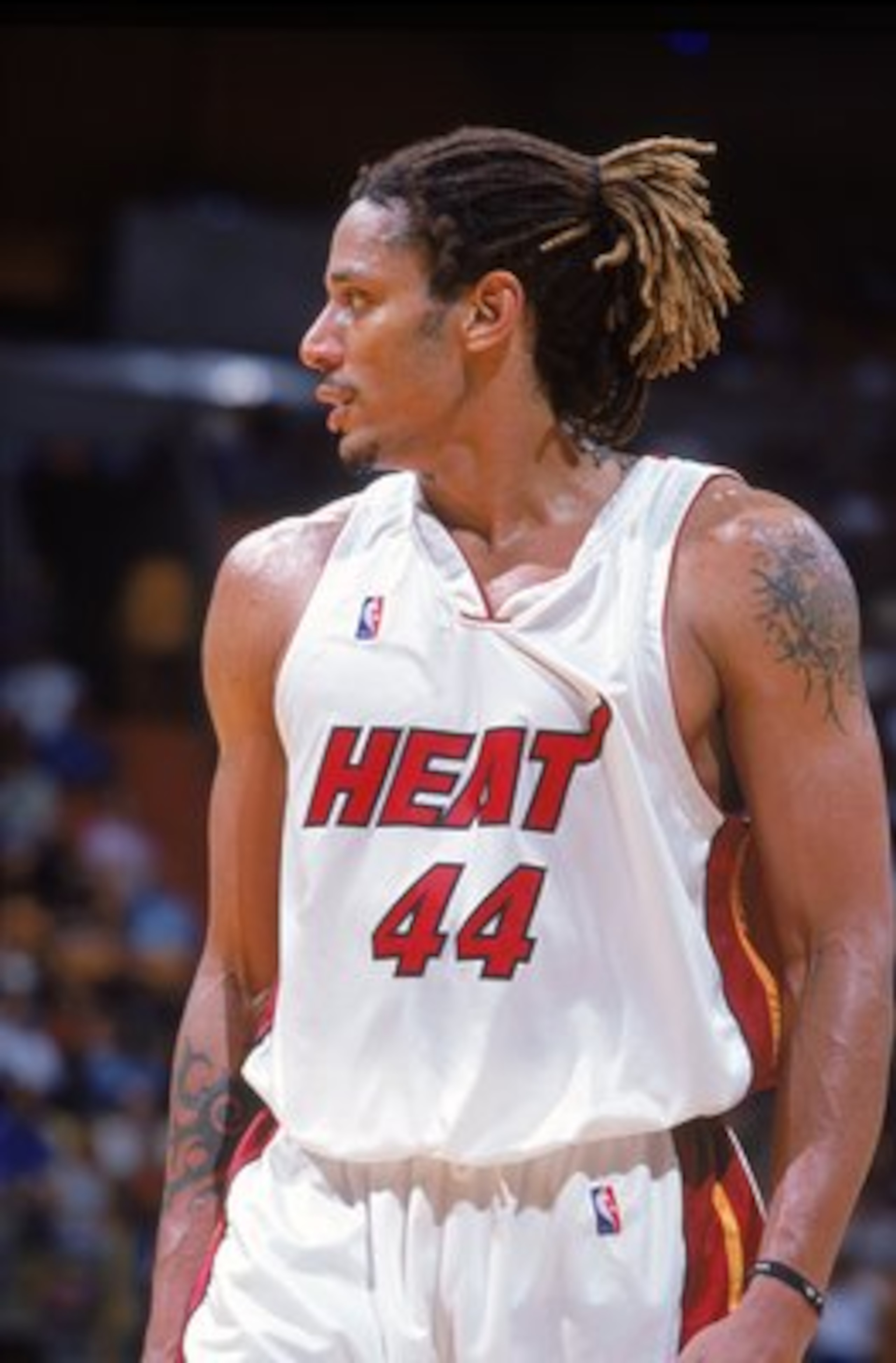 8 Nov 2000:  Brian Grant #44 of the Miami Heat walks on the court during the game against the Seattle SuperSonics at the American Airlines Arena in Miami, Florida.  The Heat defeated the SuperSonice 87-81.     NOTE TO USER: It is expressly understood that