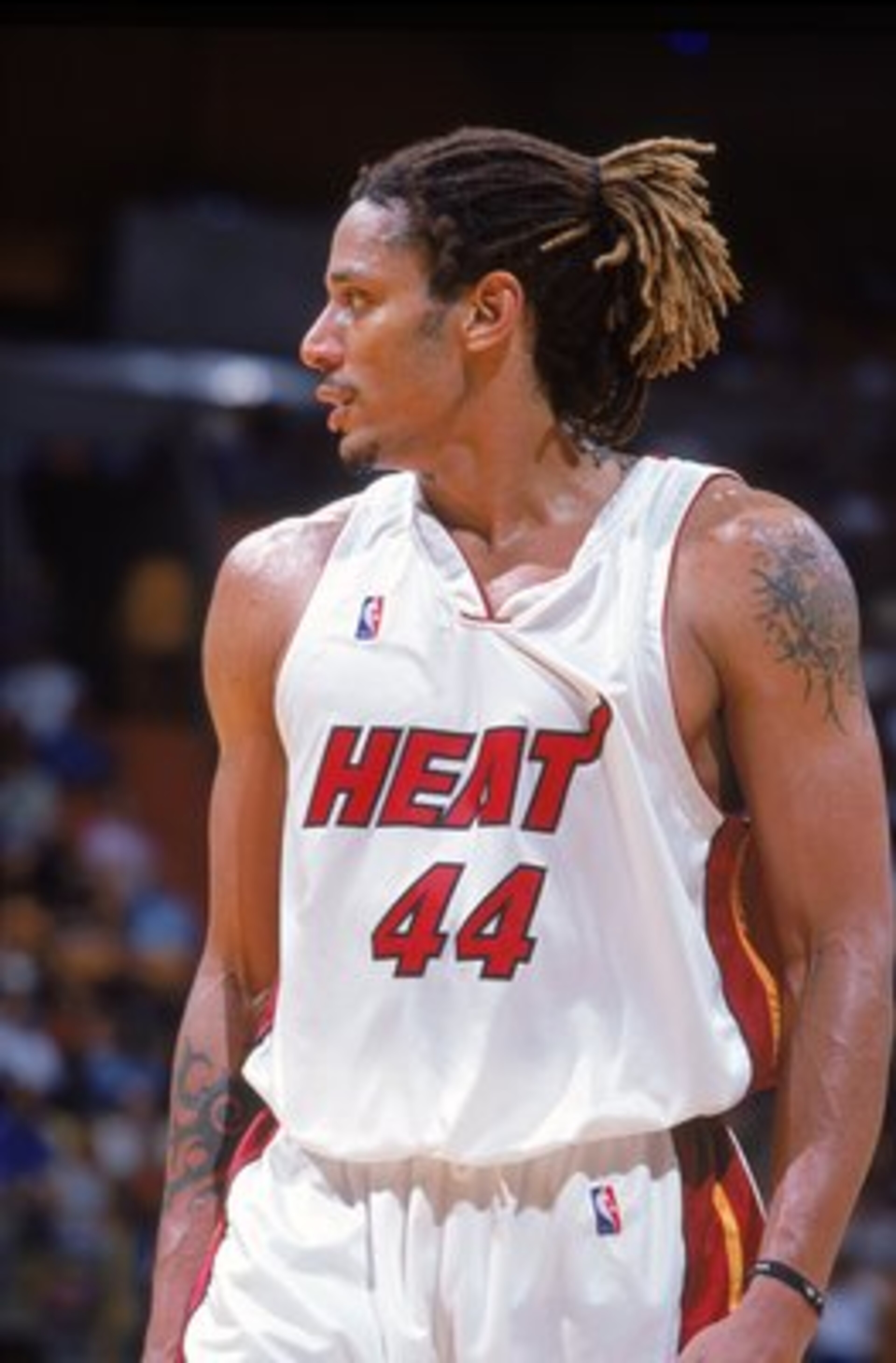 8 Nov 2000:  Brian Grant #44 of the Miami Heat walks on the court during the game against the Seattle SuperSonics at the American Airlines Arena in Miami, Florida.  The Heat defeated the SuperSonice 87-81.     NOTE TO USER: It is expressly understood that