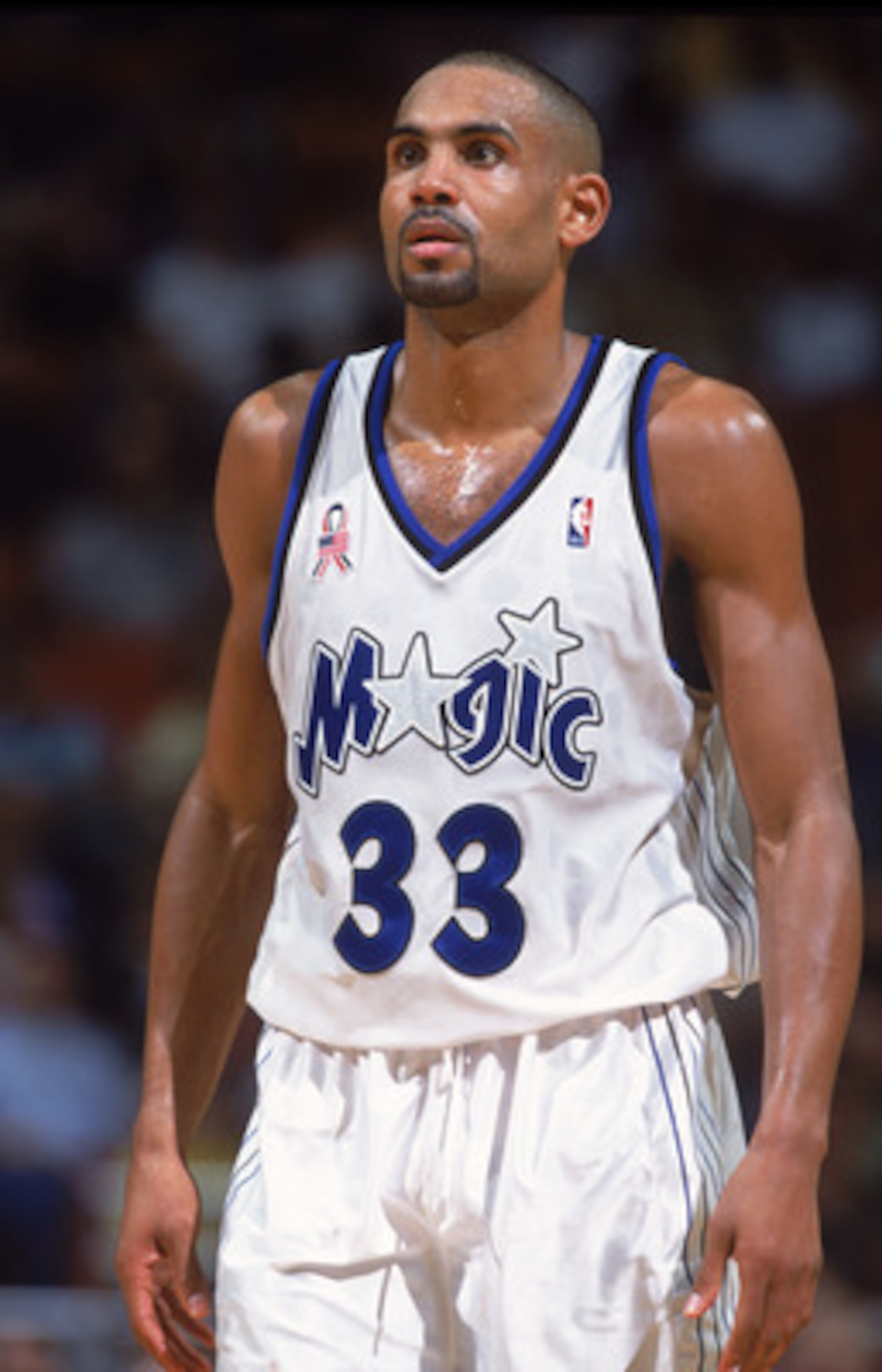 21 Nov 2001:  This is a close up of forward Grant Hill #33 of the Orlando Magic, during the NBA game against the Minnesota TImberwolves at the TD Waterhouse in Orlando, Florida.  The Magic defeated the Timberwolves 117-106.  NOTE TO USER: User expressly a