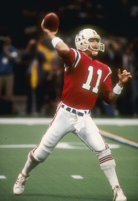 26  Jan 1986:   Quarterback Tony Eason of the New England Patriots tosses the football during the the Super Bowl  XX  game with the Chicago Bears at the Louisiana Superdome in New Orleans, Louisiana.  The Bears won the game, 46-10.   Mandatory Credit: All