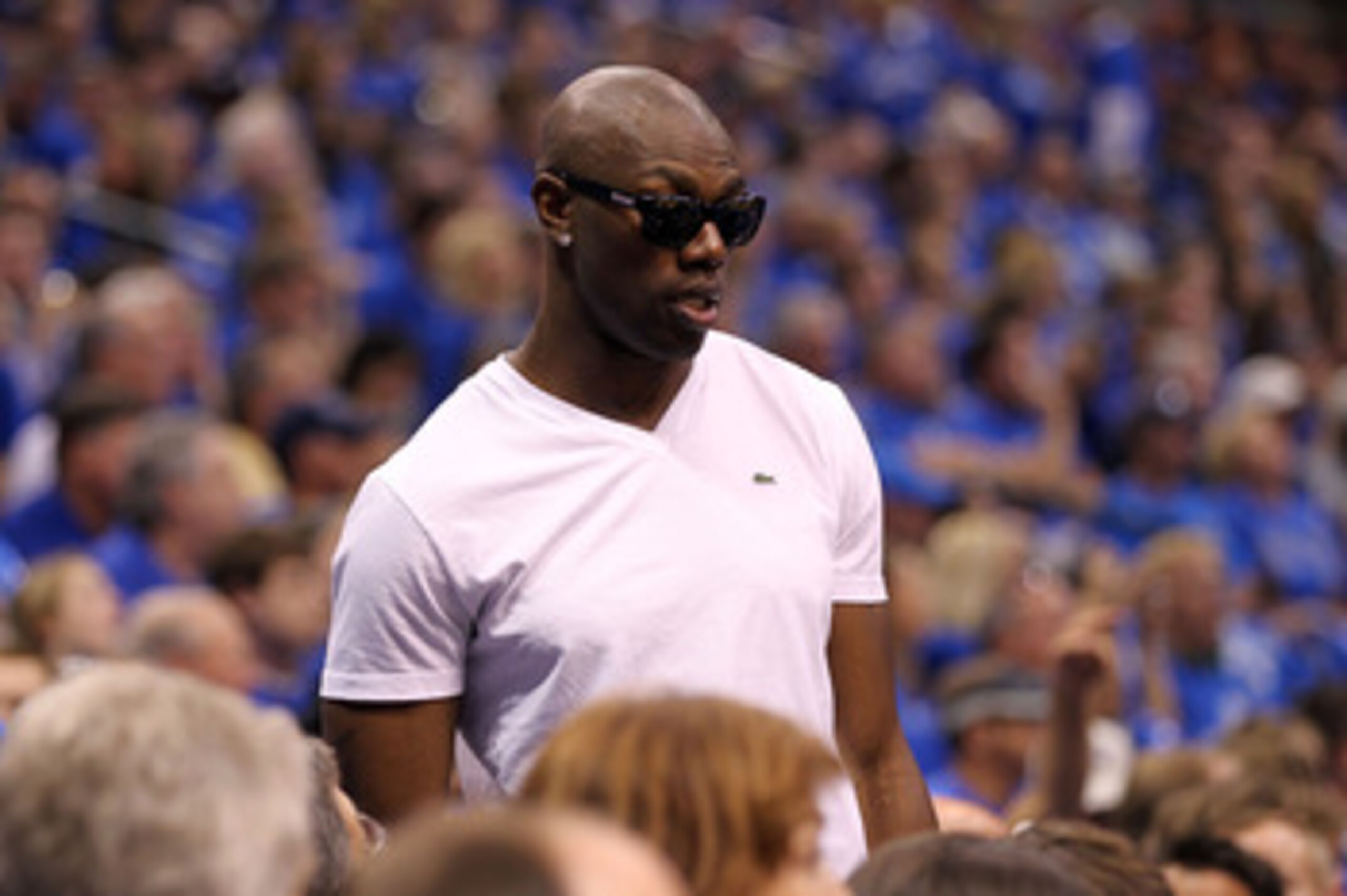 DALLAS, TX - JUNE 05:  Terrell Owens attends Game Three of the 2011 NBA Finals between the Dallas Mavericks and the Miami Heat at American Airlines Center on June 5, 2011 in Dallas, Texas.  NOTE TO USER: User expressly acknowledges and agrees that, by dow