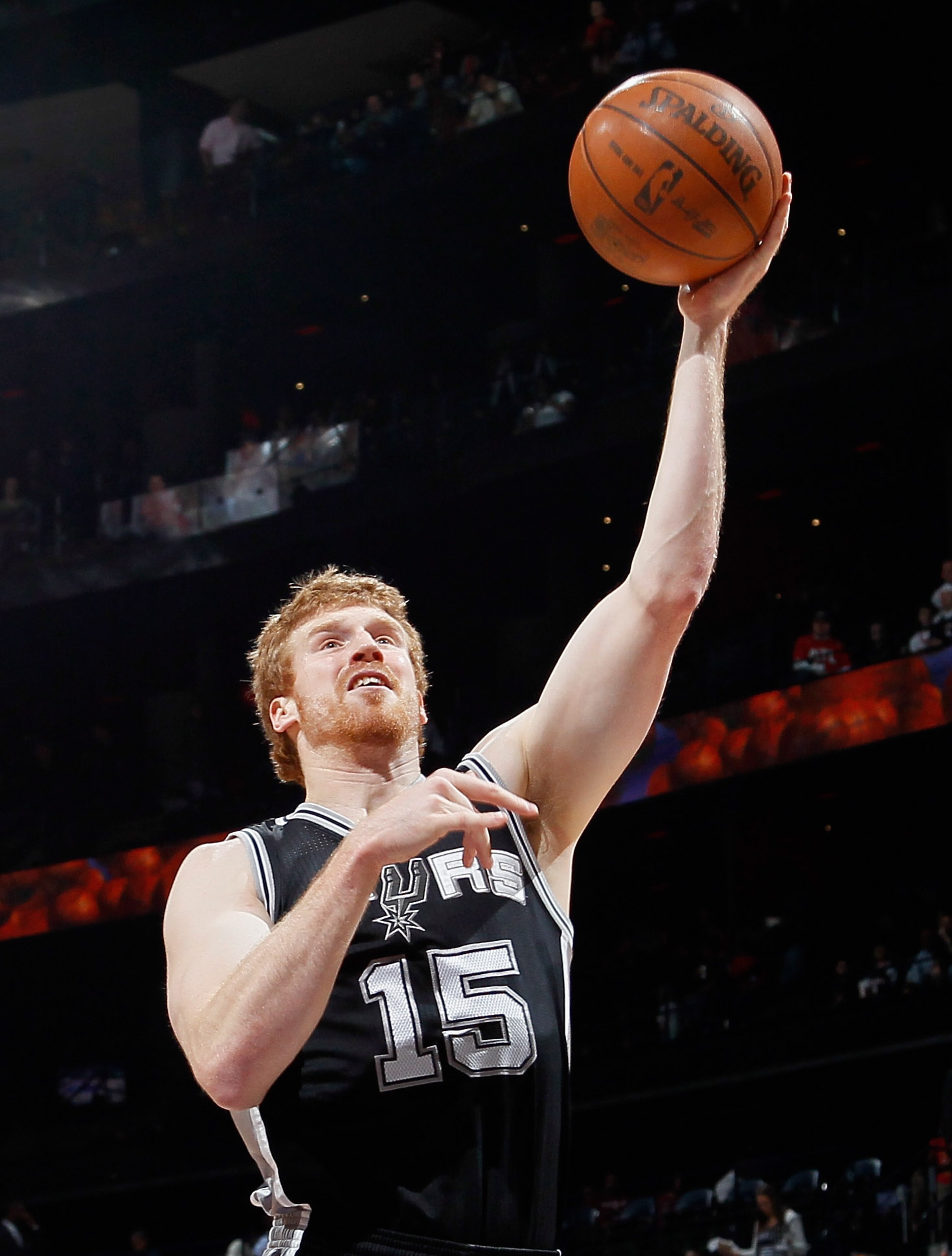 ATLANTA, GA - APRIL 05: Matt Bonner #15 of the San Antonio Spurs against the Atlanta Hawks at Philips Arena on April 5, 2011 in Atlanta, Georgia. NOTE TO USER: User expressly acknowledges and agrees that, by downloading and/or using this Photograph, use ATLANTA, GA - APRIL 05: Matt Bonner #15 of the San Antonio Spurs against the Atlanta Hawks at Philips Arena on April 5, 2011 in Atlanta, Georgia. NOTE TO USER: User expressly acknowledges and agrees that, by downloading and/or using this Photograph, use