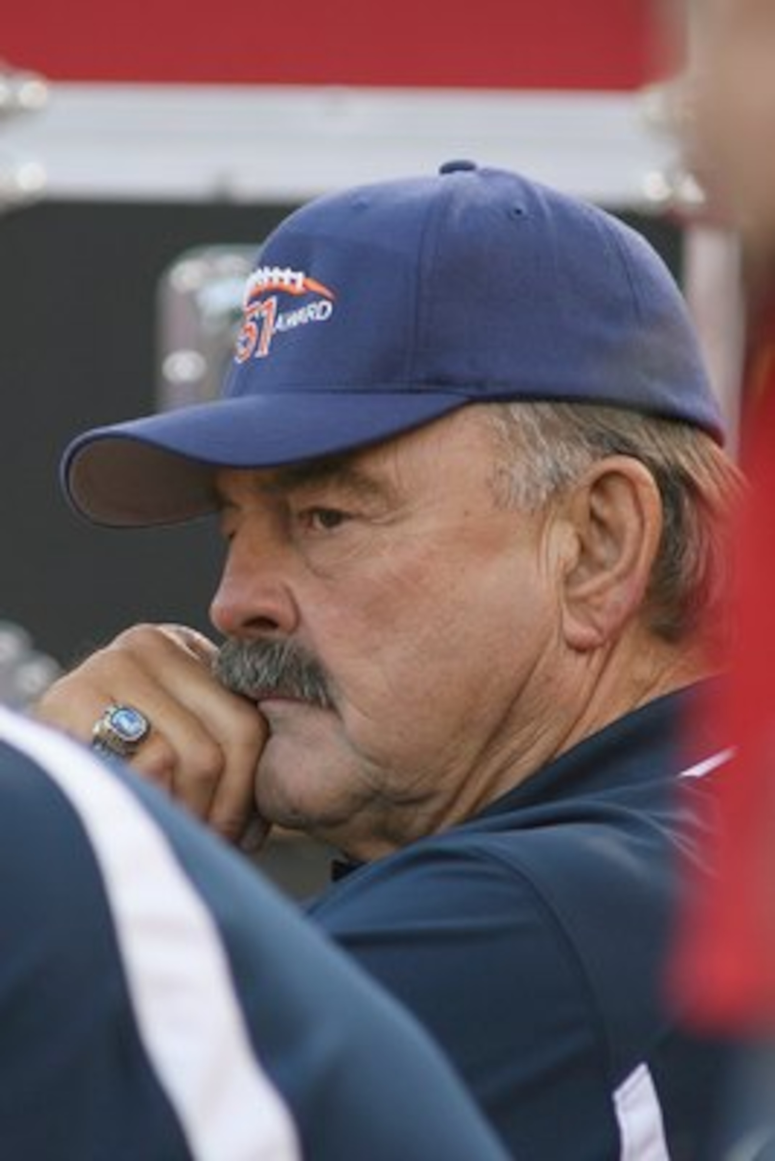 LOS ANGELES - SEPTEMBER 13:  NFL Hall of Famer Dick Butkus looks on from the endzone at halftime of the game between the Ohio State Buckeyes and the USC Trojans on September 13, 2008 at the Los Angeles Memorial Coliseum in Los Angeles, California.  USC wo