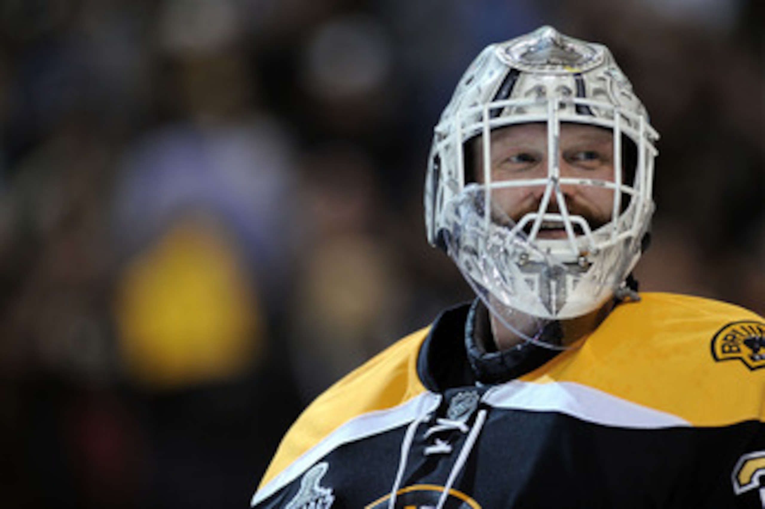 BOSTON, MA - JUNE 06:  Tim Thomas #30 of the Boston Bruins looks on against the Vancouver Canucks during Game Three of the 2011 NHL Stanley Cup Final at TD Garden on June 6, 2011 in Boston, Massachusetts.  (Photo by Harry How/Getty Images)