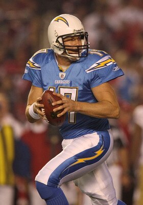 SAN DIEGO, CA - DECEMBER 16:  Quarterback Philip Rivers #17 of the San Diego Chargers drops back to pass against the San Francisco 49ers at Qualcomm Stadium on December 16, 2010 in San Diego, California.  (Photo by Donald Miralle/Getty Images)