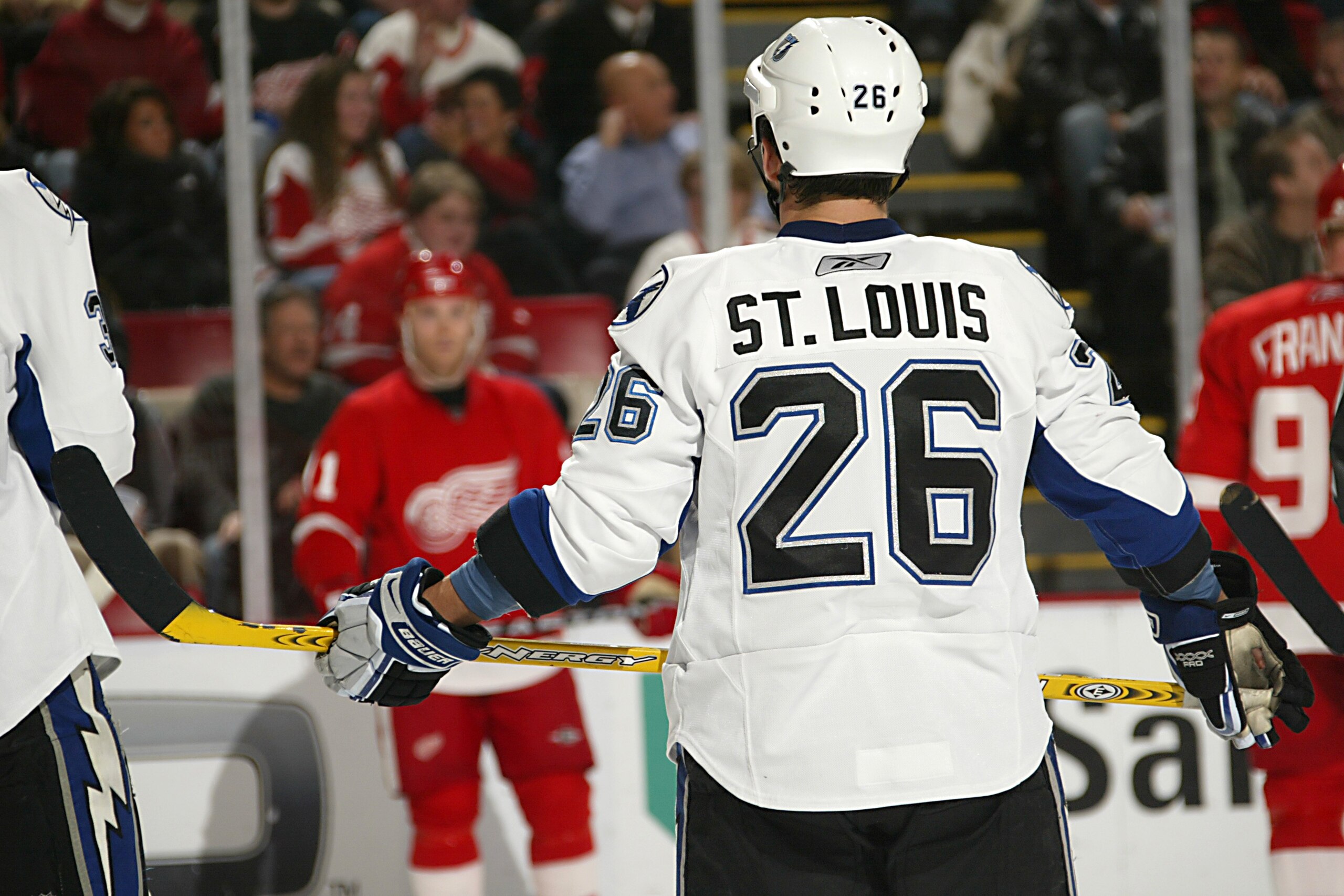 DETROIT - NOVEMBER 29: Martin St. Louis #26 of Tampa Bay Lightning looks on during the NHL game against the Detroit Red Wings at the Joe Louis Arena on November 29, 2007 in Detroit, Michigan. (Photo by Dave Sandford/Getty Images) DETROIT - NOVEMBER 29: Martin St. Louis #26 of Tampa Bay Lightning looks on during the NHL game against the Detroit Red Wings at the Joe Louis Arena on November 29, 2007 in Detroit, Michigan. (Photo by Dave Sandford/Getty Images)