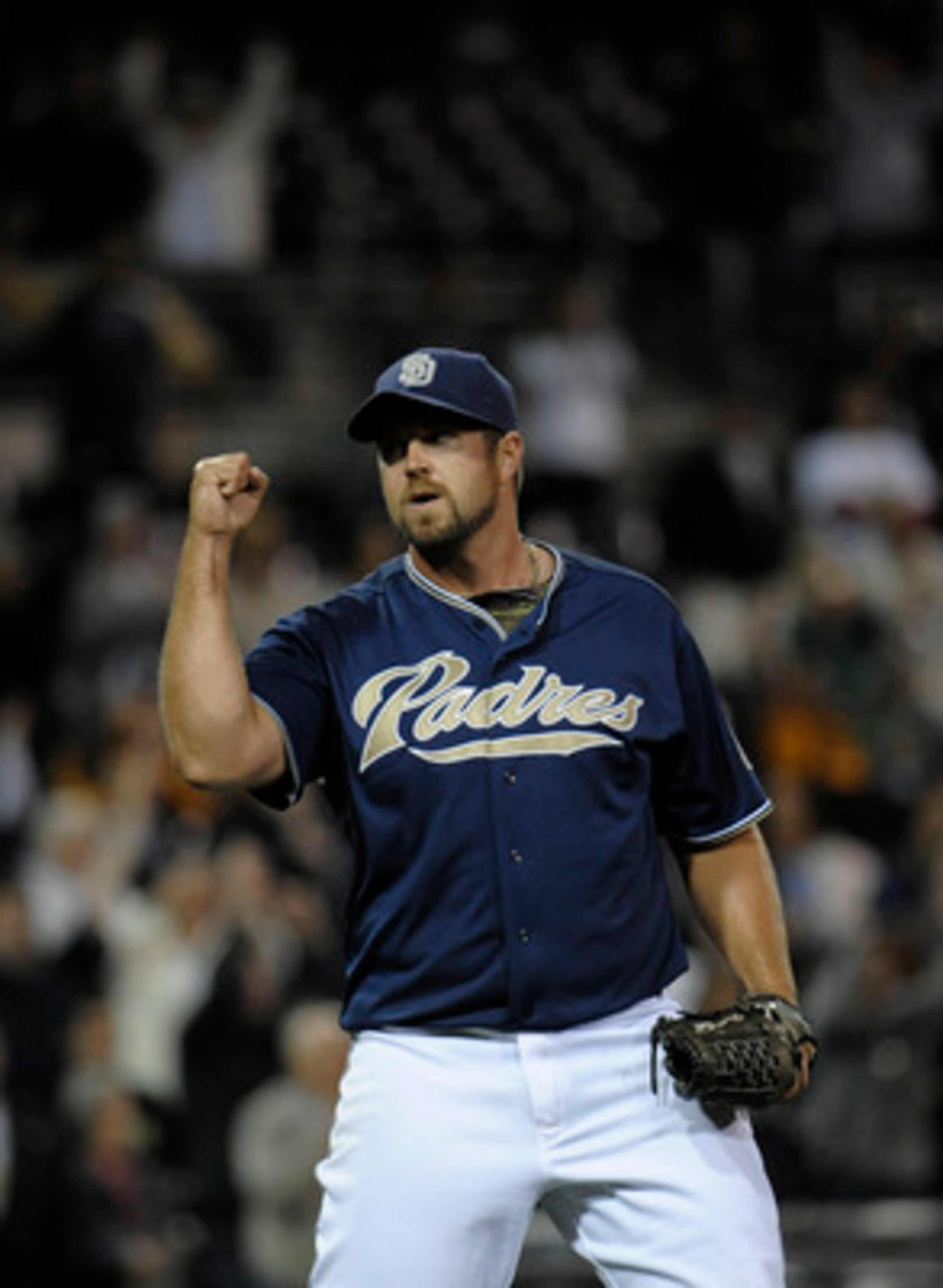 SAN DIEGO, CA - JUNE 4: Heath Bell #21 of the San Diego Padres pumps his fist after getting the last out in the ninth inning of a baseball game against the Houston Astros at Petco Park on June 4, 2011 in San Diego, California. The Padres won 6-3. (Photo SAN DIEGO, CA - JUNE 4: Heath Bell #21 of the San Diego Padres pumps his fist after getting the last out in the ninth inning of a baseball game against the Houston Astros at Petco Park on June 4, 2011 in San Diego, California. The Padres won 6-3. (Photo