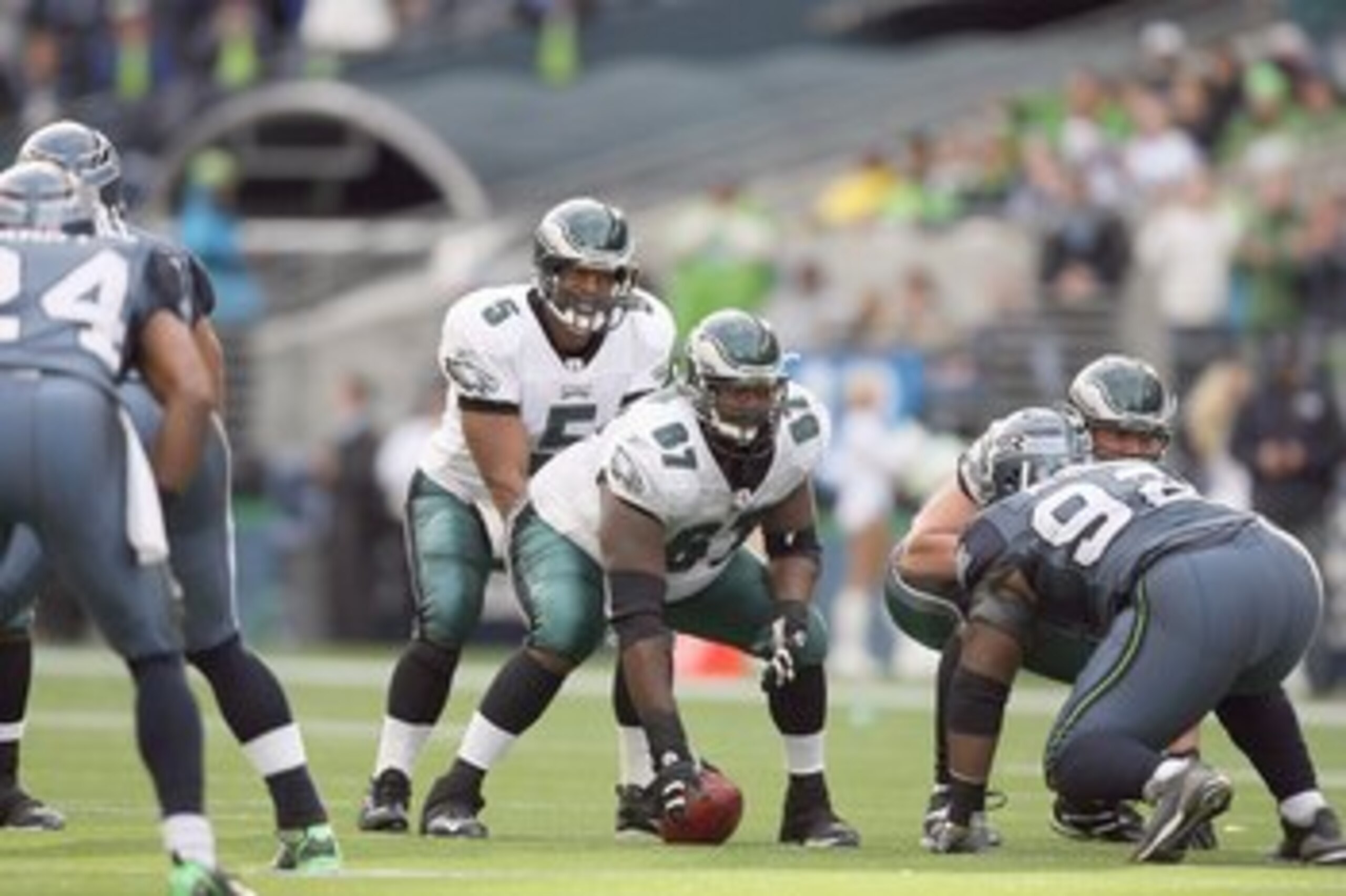 SEATTLE - NOVEMBER 02:  Quarterback Donovan McNabb #5 of the Philadelphia Eagles calls the play during the game against the Seattle Seahawks at Qwest Field on November 2, 2008 in Seattle, Washington. (Photo by Otto Greule Jr/Getty Images)