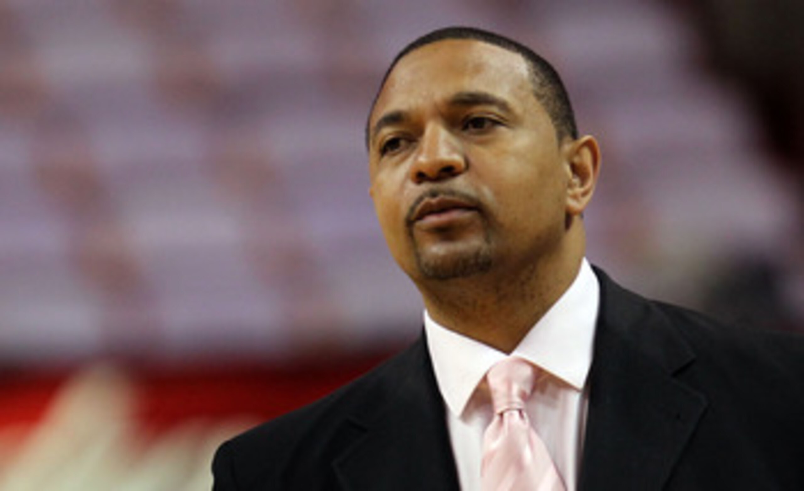 MIAMI, FL - JUNE 02:  ESPN NBA analyst Mark Jackson looks on before Game Two of the 2011 NBA Finals at American Airlines Arena between the Miami Heat and the Dallas Mavericks on June 2, 2011 in Miami, Florida. NOTE TO USER: User expressly acknowledges and