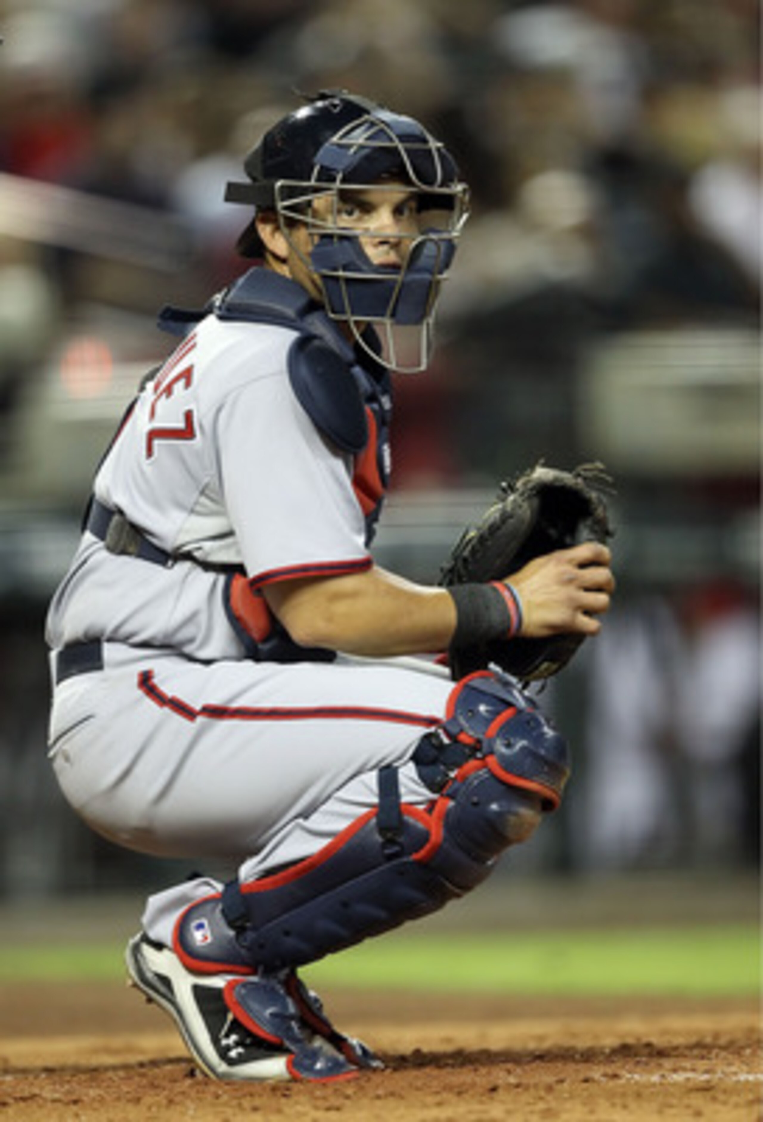 PHOENIX, AZ - JUNE 03:  Catcher Ivan Rodriguez #7 of the Washington Nationals in action during the Major League Baseball game against the Arizona Diamondbacks at Chase Field on June 3, 2011 in Phoenix, Arizona.  The Diamondbacks defeated the Nationals 4-0