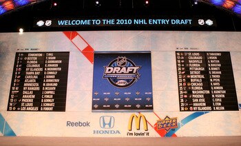 LOS ANGELES, CA - JUNE 25:  A view of the draft boards during the 2010 NHL Entry Draft at Staples Center on June 25, 2010 in Los Angeles, California.  (Photo by Bruce Bennett/Getty Images)