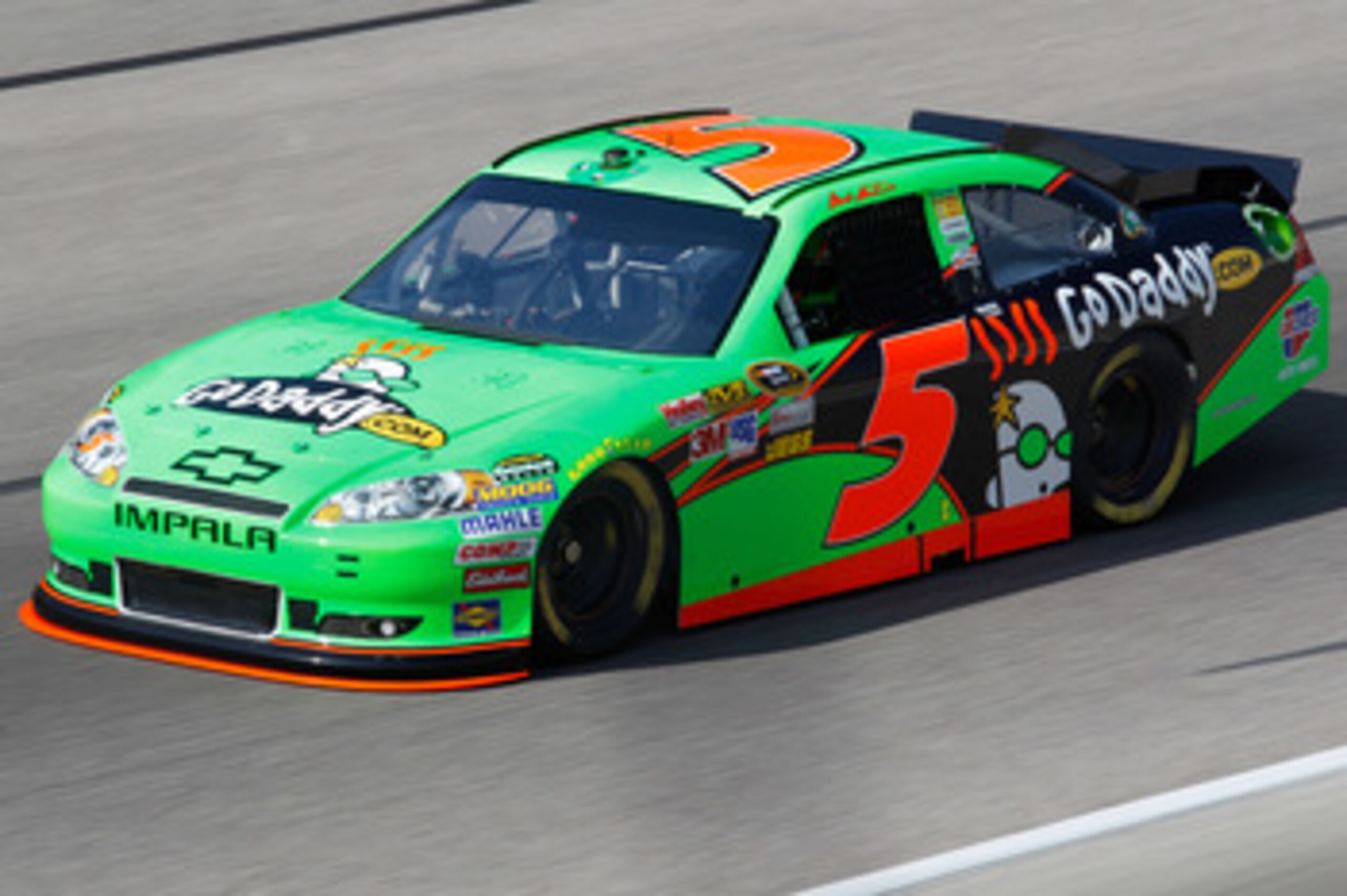 FORT WORTH, TX - APRIL 07:  Mark Martin, driver of the #5 GoDaddy.com Chevrolet, practices for the NASCAR Sprint Cup Series Samsung Mobile 500 at Texas Motor Speedway on April 7, 2011 in Fort Worth, Texas.  (Photo by Todd Warshaw/Getty Images for NASCAR)