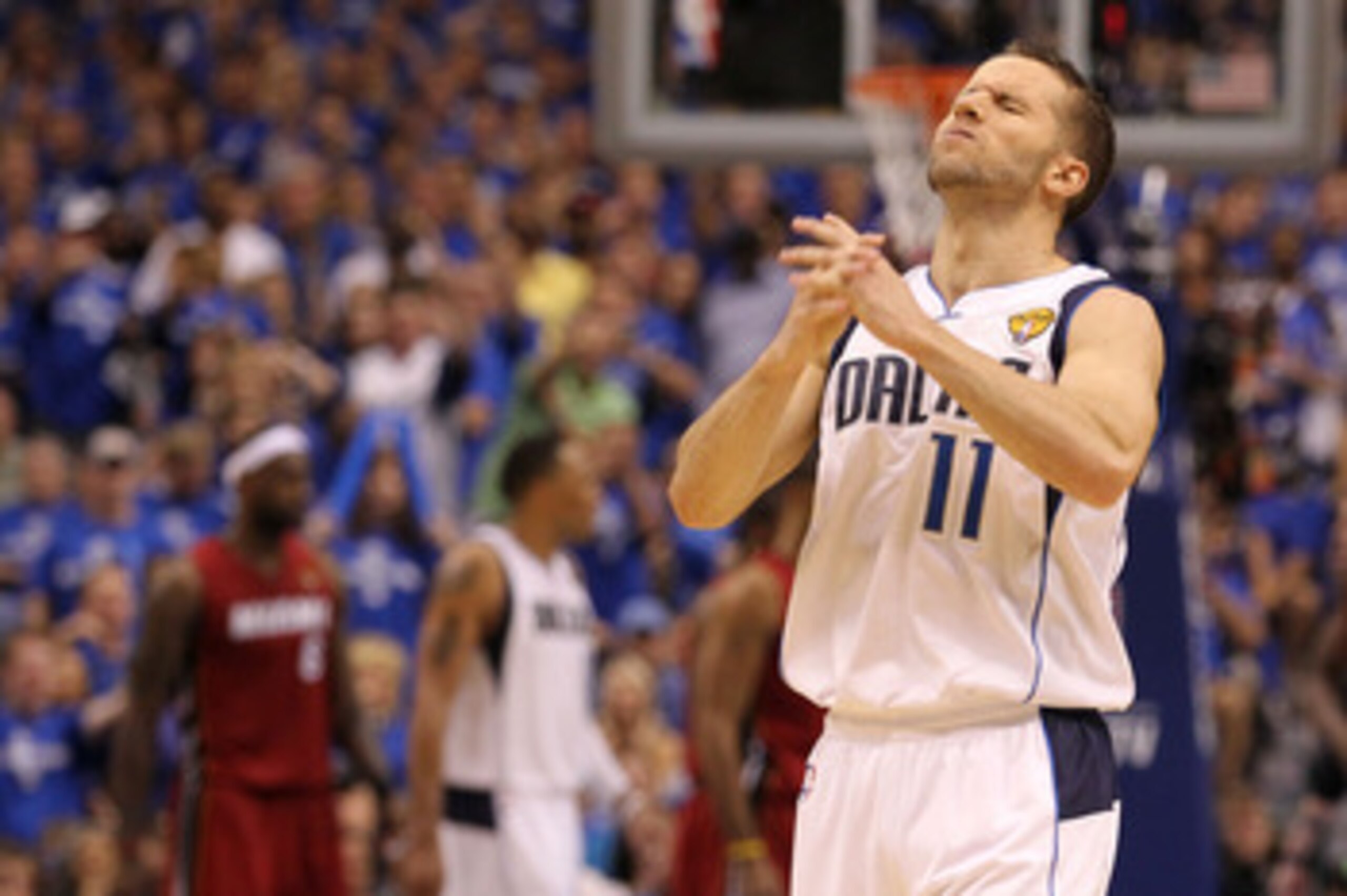 DALLAS, TX - JUNE 05:  Jose Juan Barea #11 of the Dallas Mavericks reacts against the Miami Heat in the second half of Game Three of the 2011 NBA Finals at American Airlines Center on June 5, 2011 in Dallas, Texas.  NOTE TO USER: User expressly acknowledg