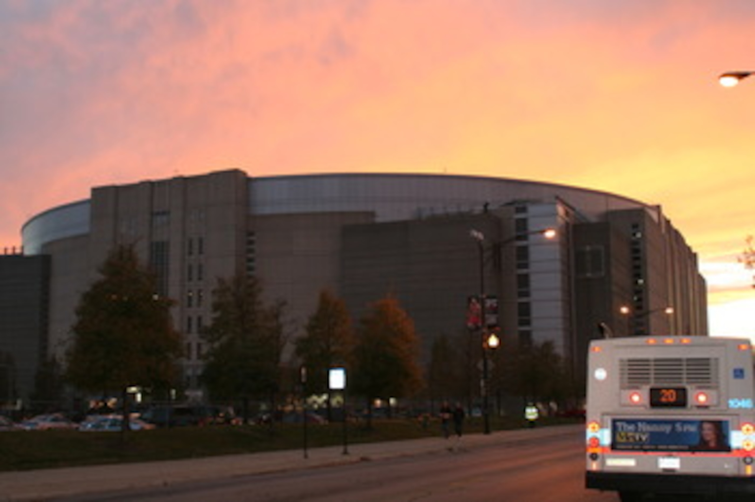 Sunset on the United Center