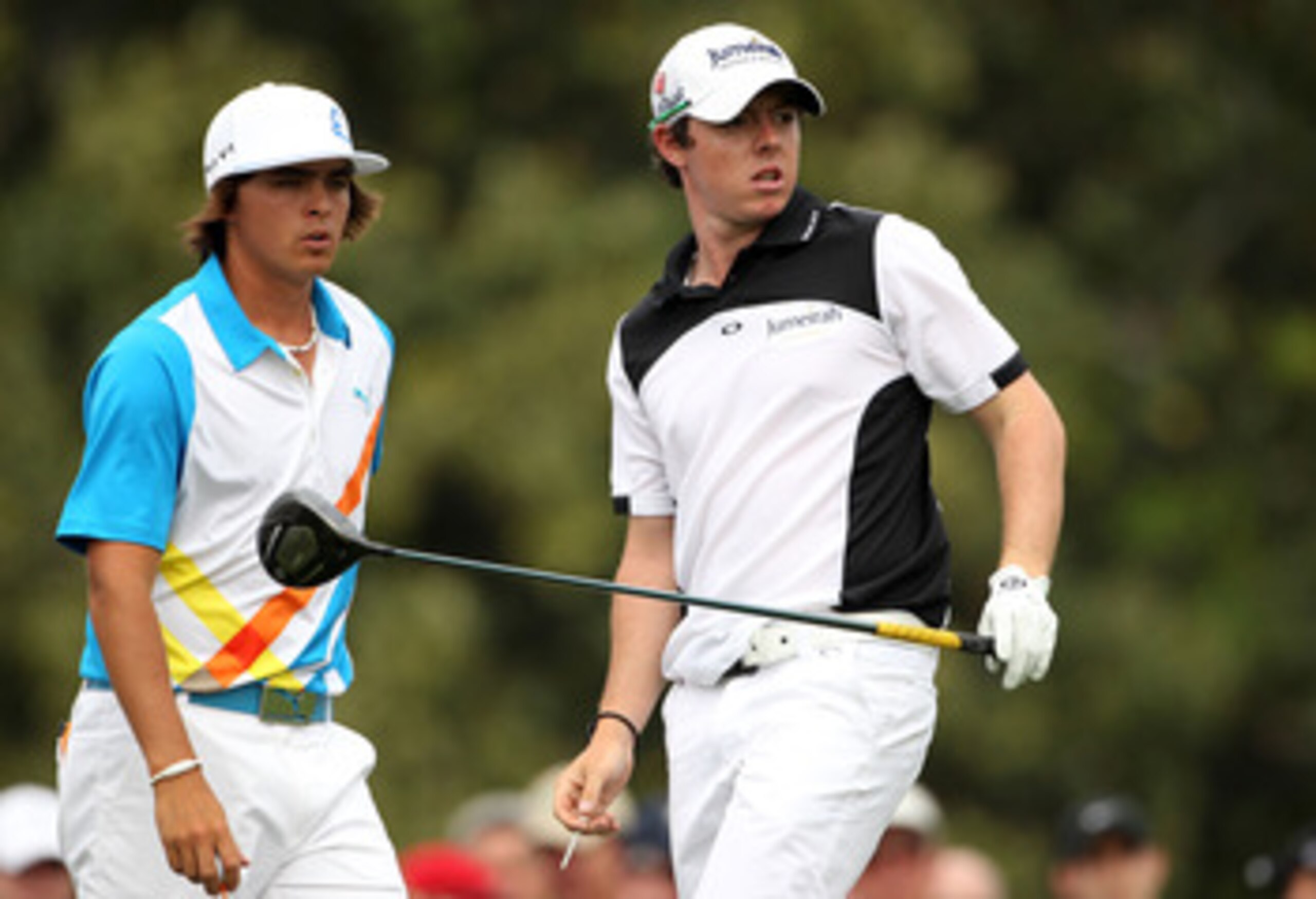 AUGUSTA, GA - APRIL 08: Rickie Fowler and Rory McIlroy of Northern Ireland look on from the tenth tee during the second round of the 2011 Masters Tournament at Augusta National Golf Club on April 8, 2011 in Augusta, Georgia. (Photo by Andrew Redington/G AUGUSTA, GA - APRIL 08: Rickie Fowler and Rory McIlroy of Northern Ireland look on from the tenth tee during the second round of the 2011 Masters Tournament at Augusta National Golf Club on April 8, 2011 in Augusta, Georgia. (Photo by Andrew Redington/G