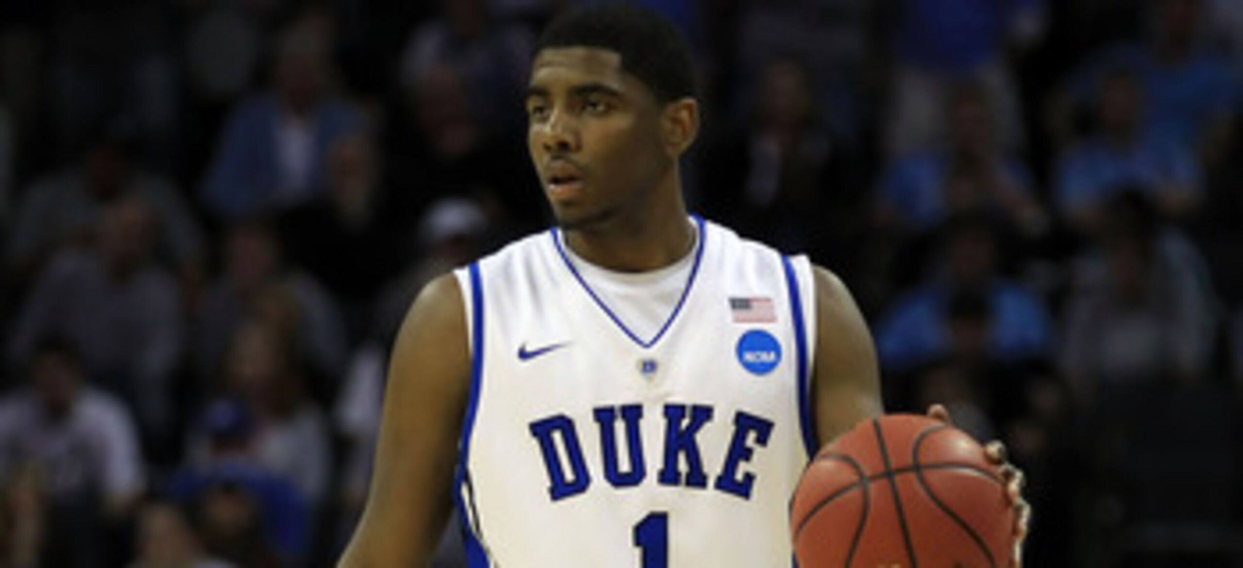CHARLOTTE, NC - MARCH 20:  Kyrie Irving #1 of the Duke Blue Devils moves the ball while taking on the Michigan Wolverines during the third round of the 2011 NCAA men's basketball tournament at Time Warner Cable Arena on March 20, 2011 in Charlotte, North