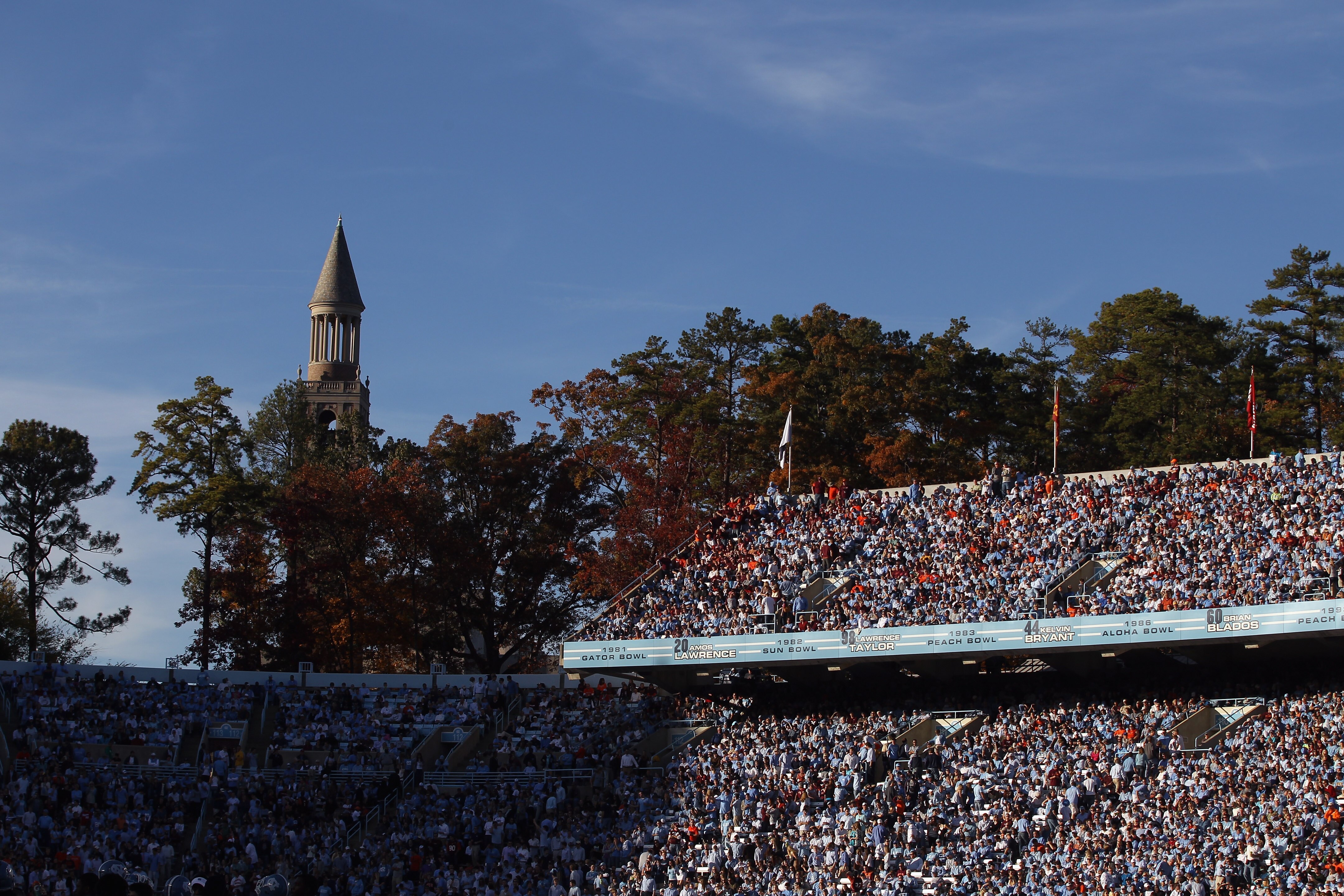 CHAPEL HILL, NC - NOVEMBER 13:  A general view of the crowd during the game between Virginia Tech Hokies and the North Carolina Tar Heels at Kenan Stadium on November 13, 2010 in Chapel Hill, North Carolina.  (Photo by Streeter Lecka/Getty Images)