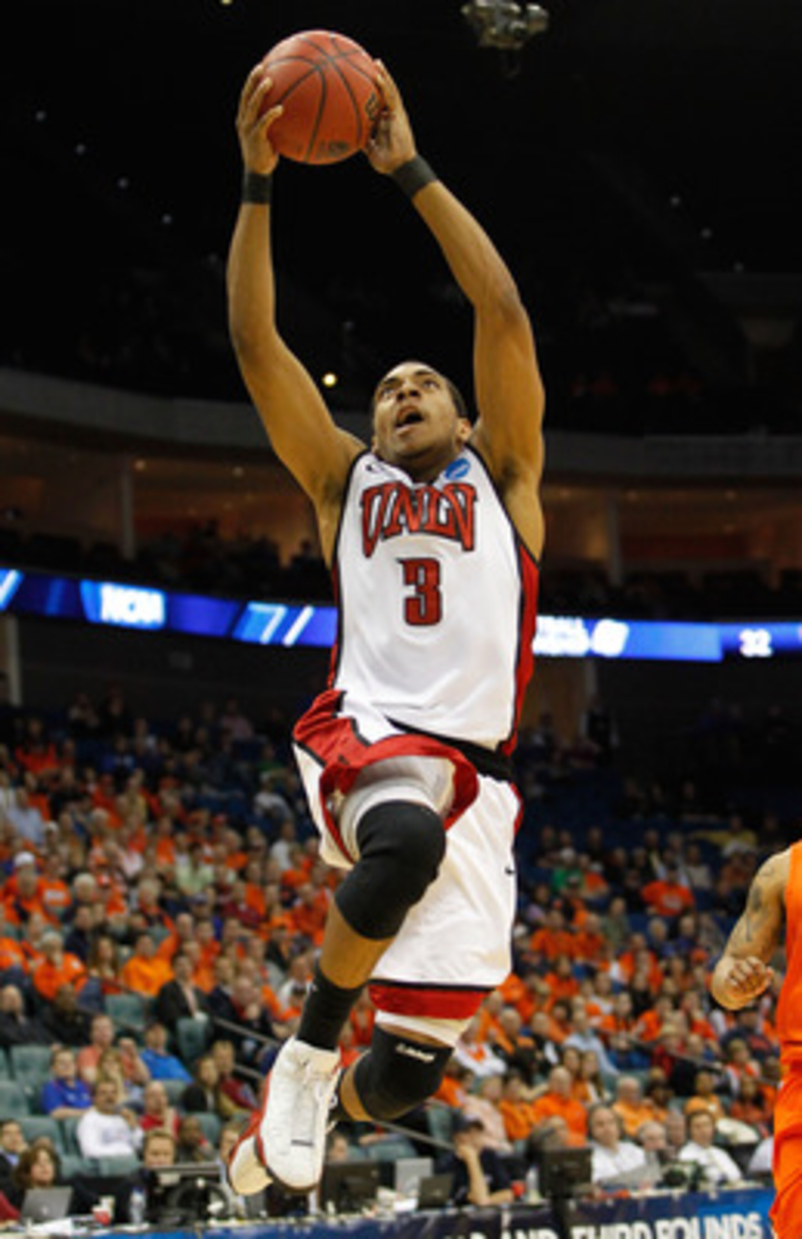TULSA, OK - MARCH 18:  Anthony Marshall #3 of the UNLV Rebels goes up for a shot against the Illinois Fighting Illini during the second round of the 2011 NCAA men's basketball tournament at BOK Center on March 18, 2011 in Tulsa, Oklahoma.  (Photo by Tom P