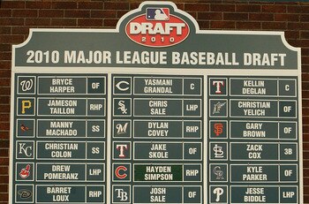 SECAUCUS, NJ - JUNE 07:  The draft board seen after the MLB First Year Player Draft on June 7, 2010 held in Studio 42 at the MLB Network in Secaucus, New Jersey.  (Photo by Mike Stobe/Getty Images)