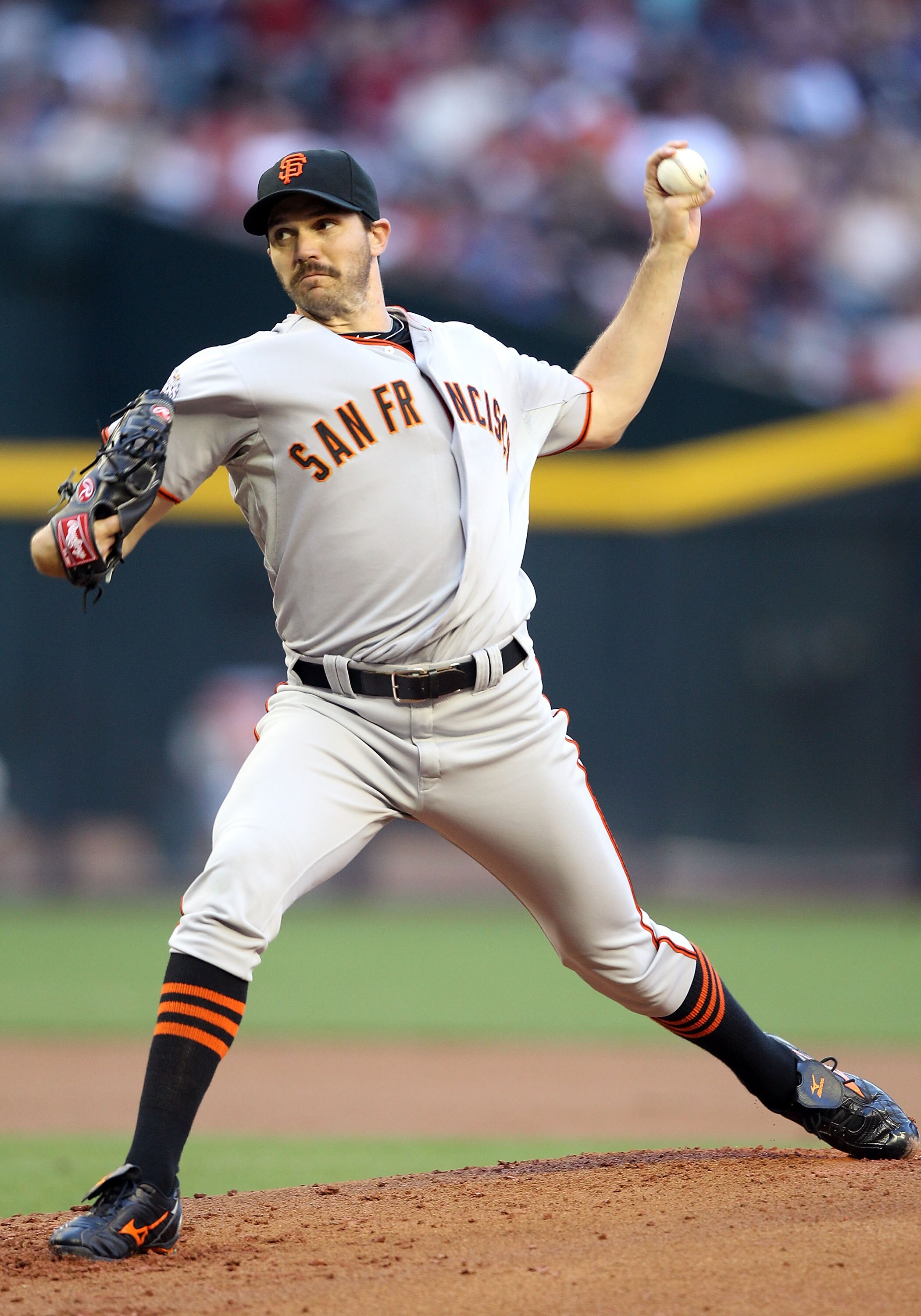 PHOENIX, AZ - APRIL 16:  Starting pitcher Barry Zito #75 of the San Francisco Giants pitches against the Arizona Diamondbacks during the Major League Baseball game at Chase Field on April 16, 2011 in Phoenix, Arizona.  (Photo by Christian Petersen/Getty I