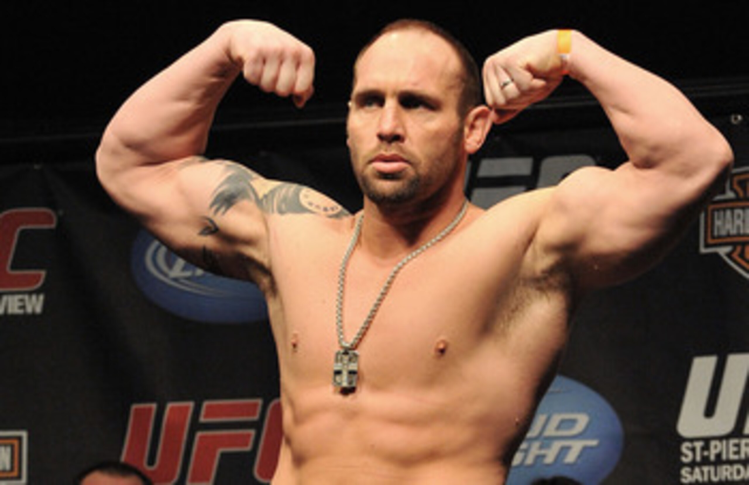 NEWARK, NJ - MARCH 26: UFC fighter Shane Carwin (pictured) weighs in for his fight against UFC fighter Frank Mir for their Interim Championship Heavyweight fight at UFC 111: St-Pierre vs. Hardy Weigh-In on March 26, 2010 in Newark, New Jersey. (Photo by NEWARK, NJ - MARCH 26: UFC fighter Shane Carwin (pictured) weighs in for his fight against UFC fighter Frank Mir for their Interim Championship Heavyweight fight at UFC 111: St-Pierre vs. Hardy Weigh-In on March 26, 2010 in Newark, New Jersey. (Photo by