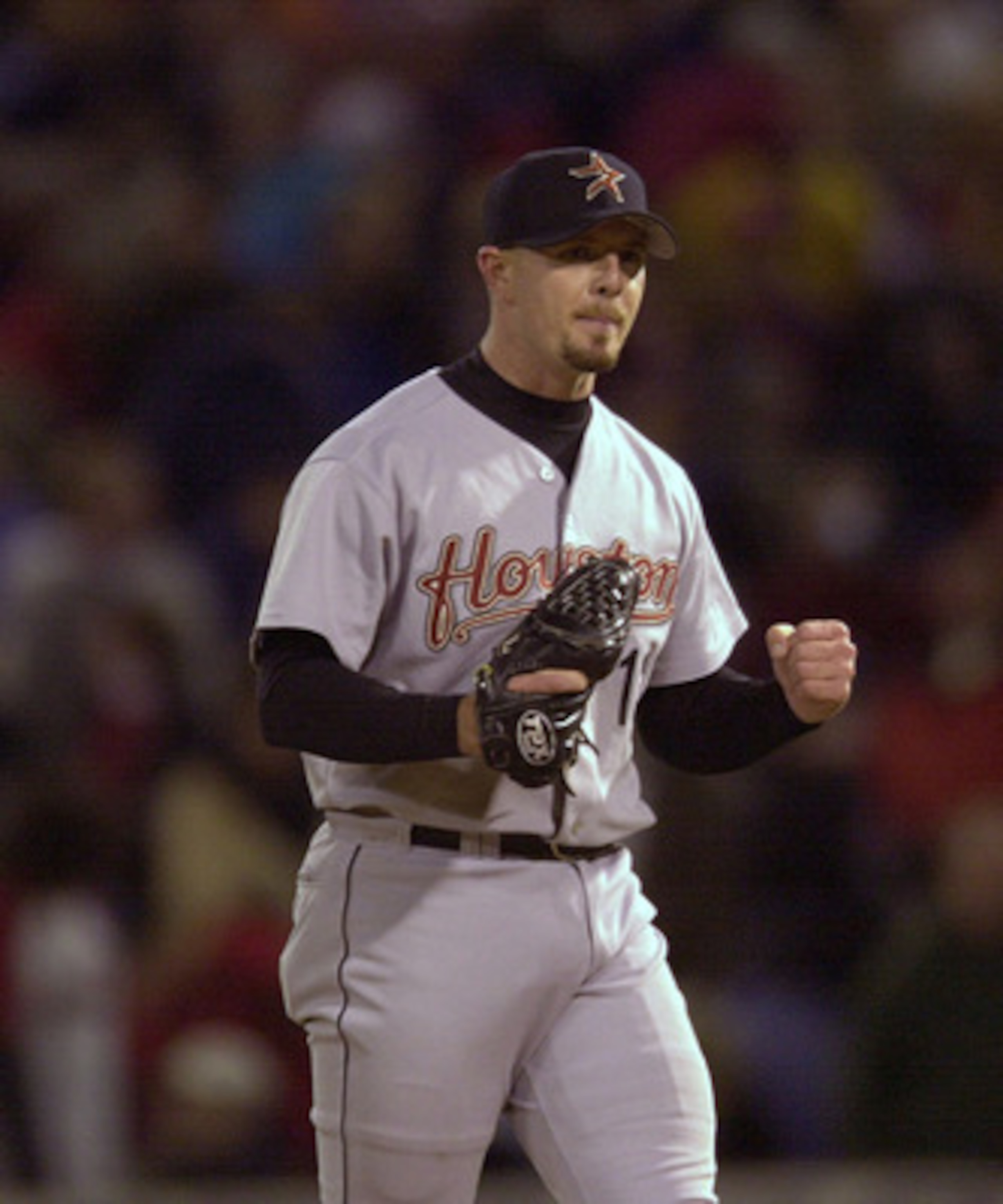 5 Oct 2001: Relief pitcher Billy Wagner #13 of the Houston Astros celebrates the last out of the game giving Houston the 2-1 win over the St. Louis Cardinals at Busch Stadium in St. Louis, Missouri. DIGITAL IMAGE. Mandatory Credit: Elsa/ALLSPORT