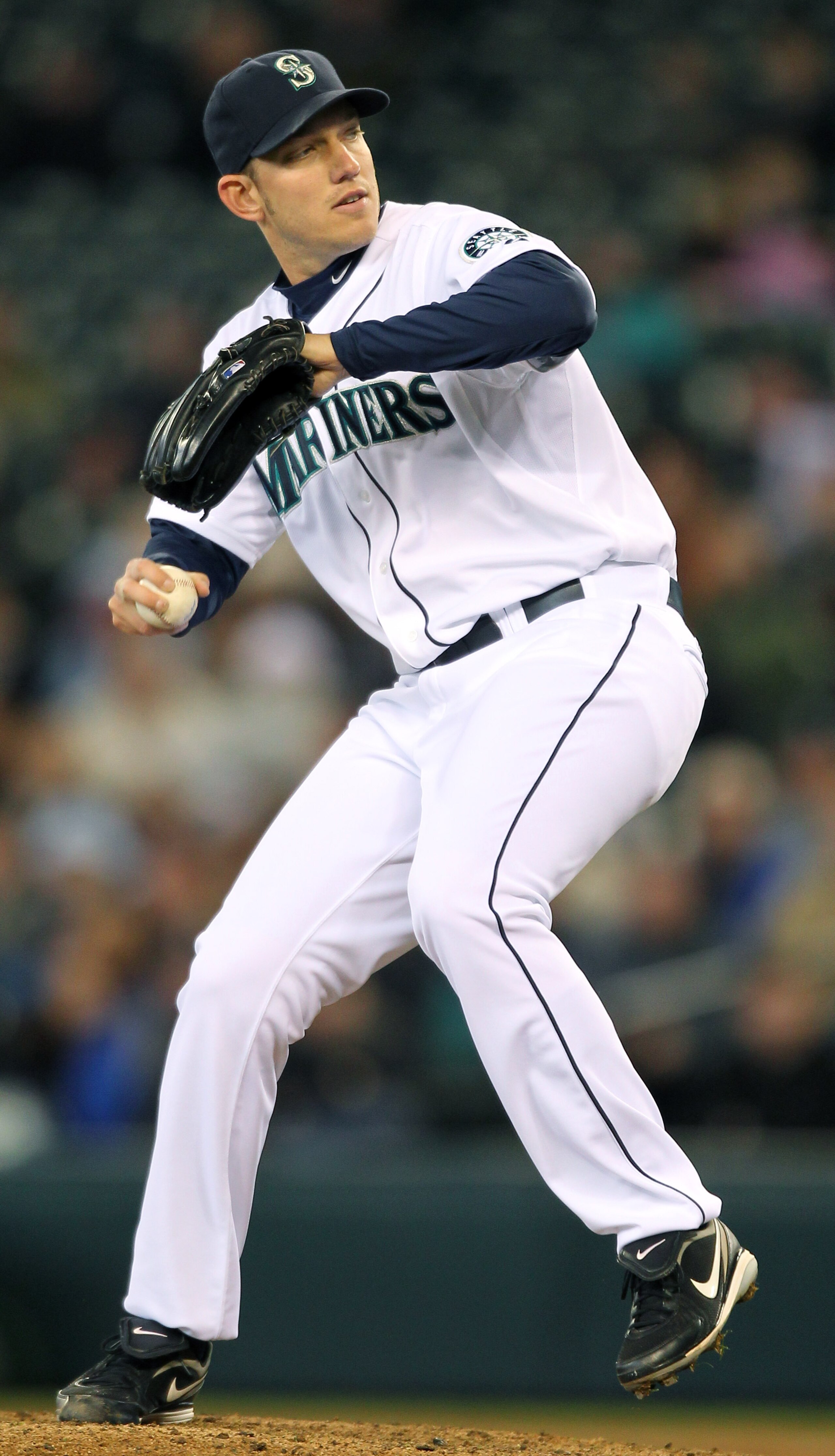 SEATTLE, WA - APRIL 13:  Relief pitcher Chris Ray #46 of the Seattle Mariners pitches against the Toronto Blue Jays at Safeco Field on April 13, 2011 in Seattle, Washington. (Photo by Otto Greule Jr/Getty Images)