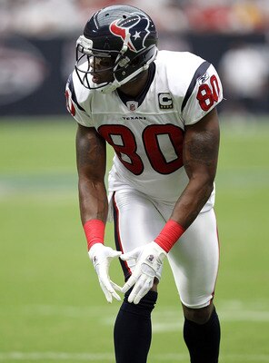 HOUSTON - SEPTEMBER 12:  Wide receiver Andre Johnson #80 of the Houston Texans at Reliant Stadium on September 12, 2010 in Houston, Texas.  (Photo by Ronald Martinez/Getty Images)