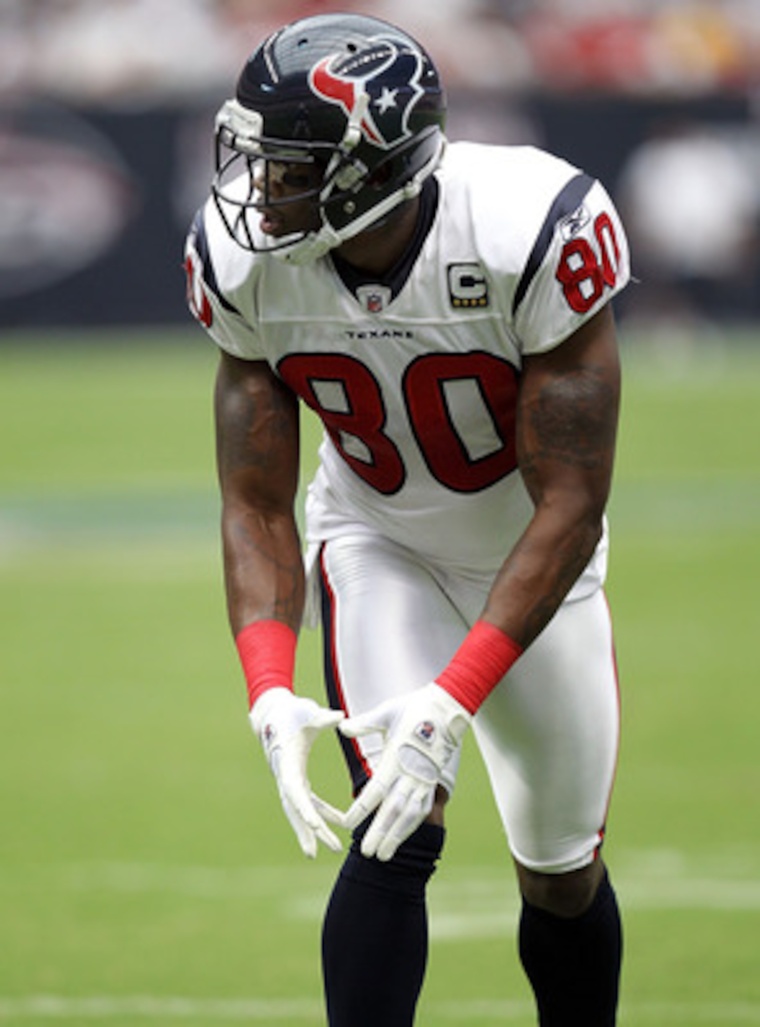 HOUSTON - SEPTEMBER 12:  Wide receiver Andre Johnson #80 of the Houston Texans at Reliant Stadium on September 12, 2010 in Houston, Texas.  (Photo by Ronald Martinez/Getty Images)
