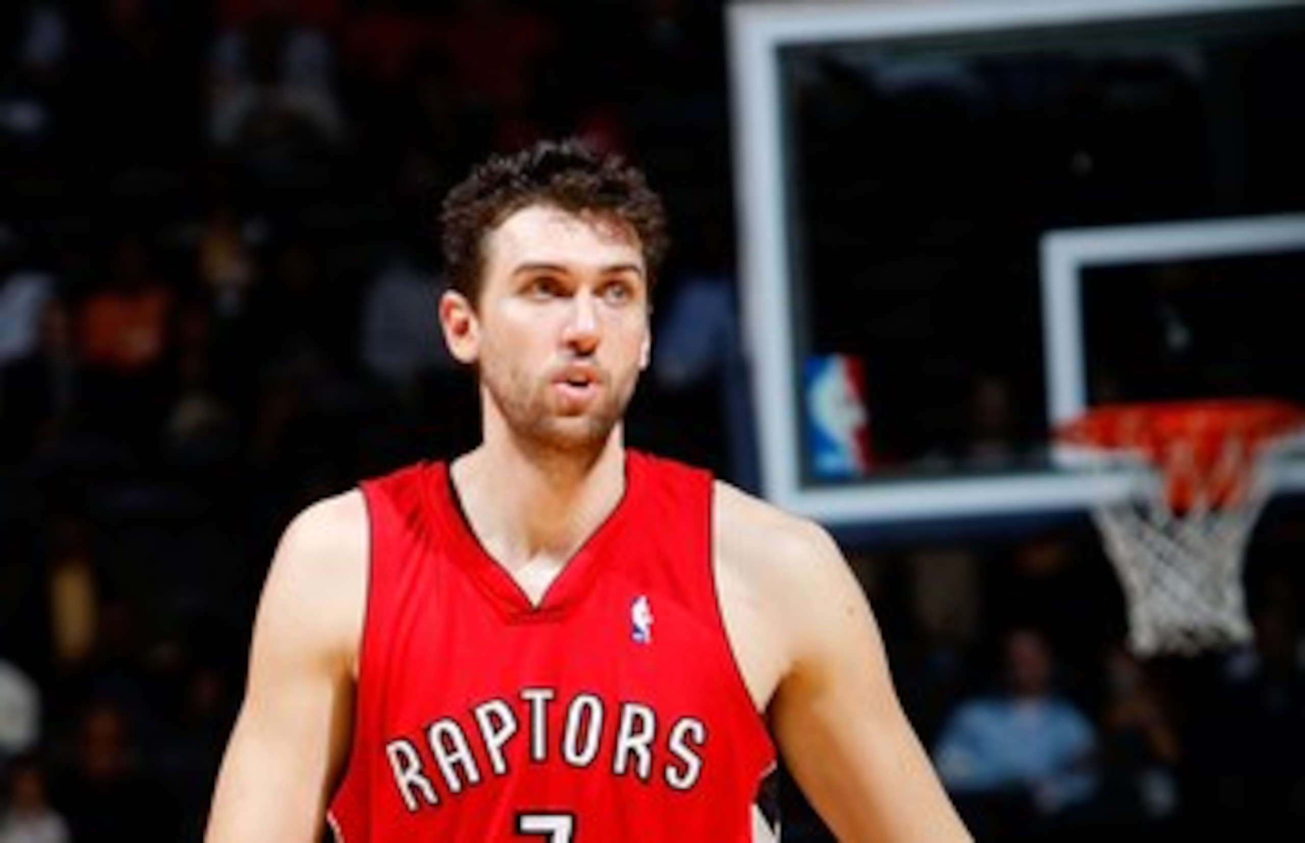ATLANTA - DECEMBER 02: Andrea Bargnani #7 of the Toronto Raptors against the Atlanta Hawks at Philips Arena on December 2, 2009 in Atlanta, Georgia. NOTE TO USER: User expressly acknowledges and agrees that, by downloading and/or using this Photograph, ATLANTA - DECEMBER 02: Andrea Bargnani #7 of the Toronto Raptors against the Atlanta Hawks at Philips Arena on December 2, 2009 in Atlanta, Georgia. NOTE TO USER: User expressly acknowledges and agrees that, by downloading and/or using this Photograph,