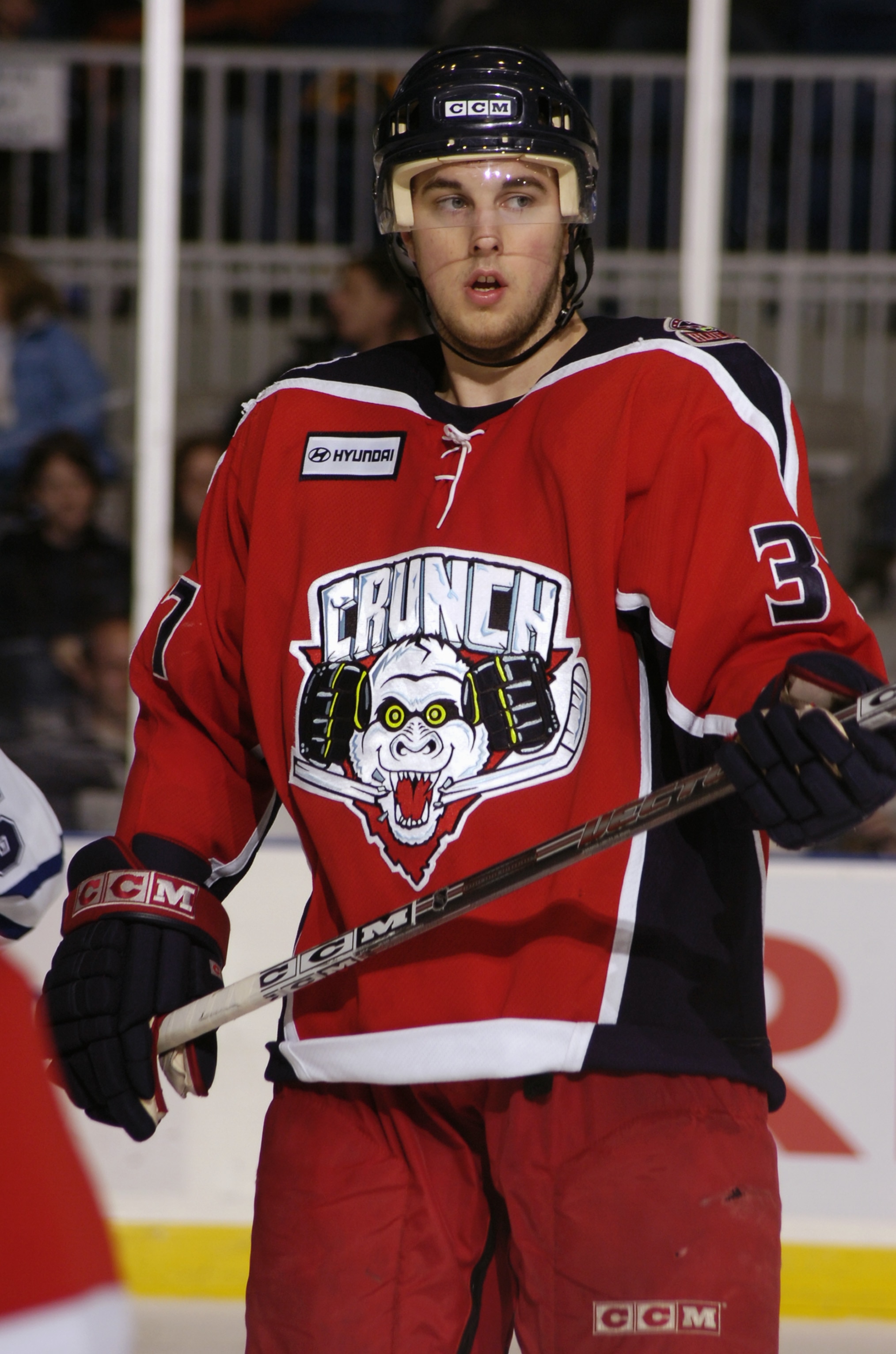 TORONTO - FEBRUARY 17:  Joakim Lindstrom #37 of the Syracuse Crunch looks on against the Toronto Marlies at Ricoh Coliseum on February 17, 2006 in Toronto, Ontario, Canada. Syracuse won 3-2 in a shootout. (Photo by Graig Abel/Getty Images)