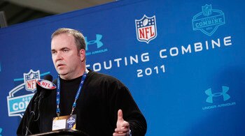 INDIANAPOLIS, IN - FEBRUARY 25: Green Bay Packers head coach Mike McCarthy answers questions during a media session at the 2011 NFL Scouting Combine at Lucas Oil Stadium on February 25, 2011 in Indianapolis, Indiana. (Photo by Joe Robbins/Getty Images)